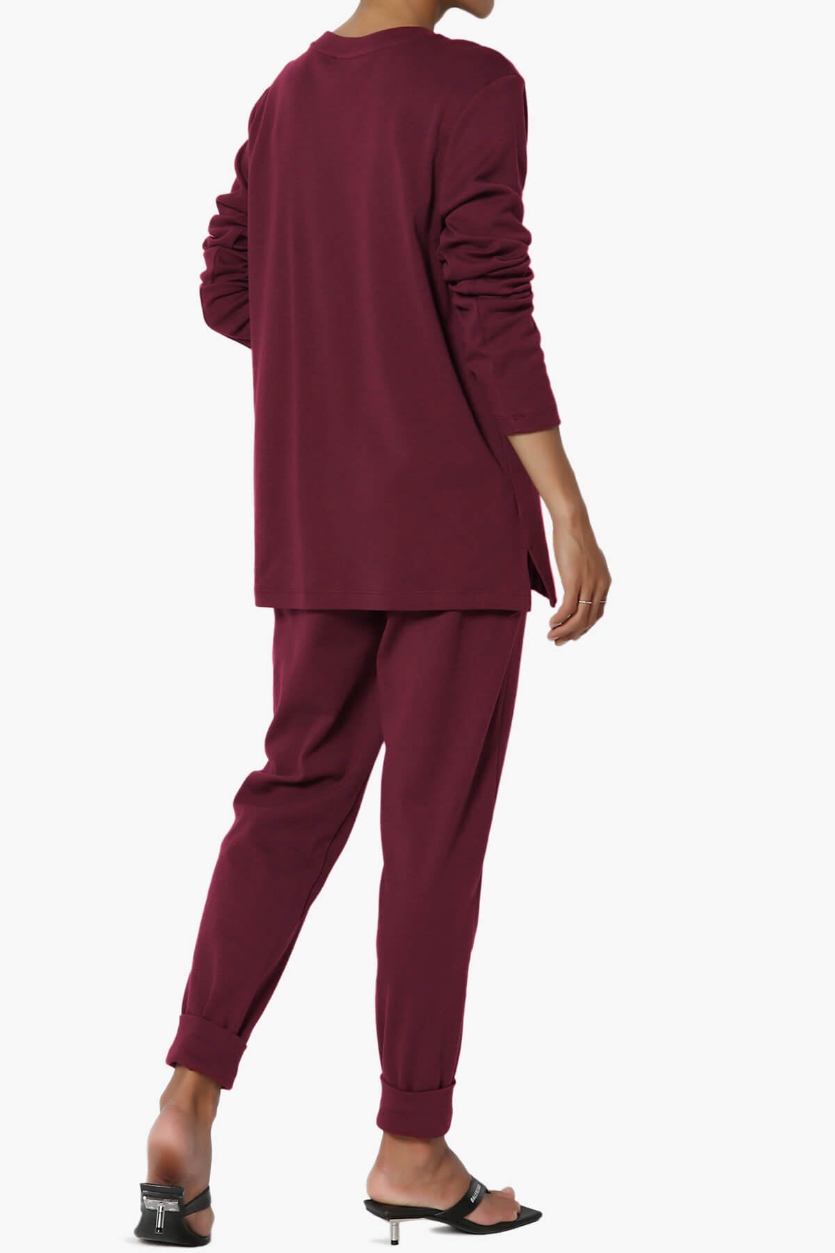 Gibbs Long Sleeve T-Shirt & Jogger Set DARK BURGUNDY_4