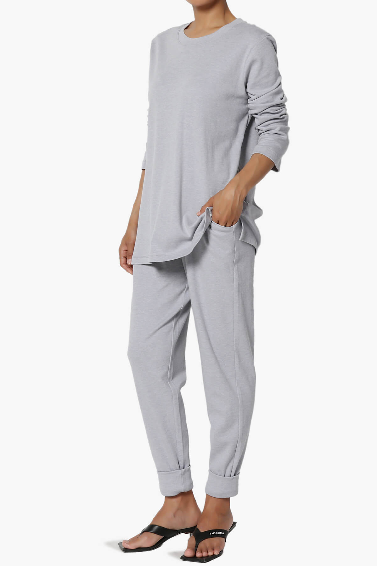 Gibbs Long Sleeve T-Shirt & Jogger Set HEATHER GREY_3