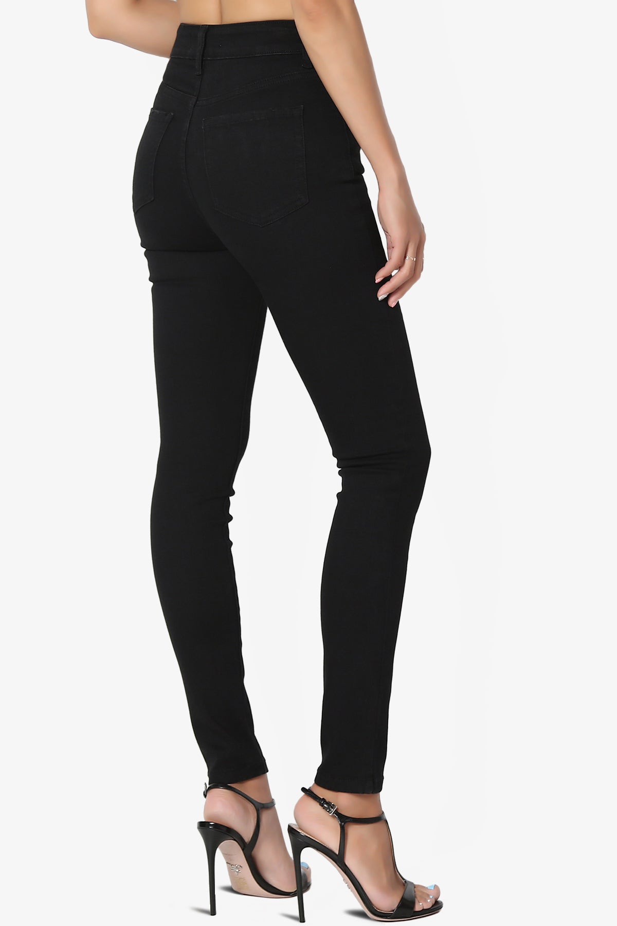 Louella High Rise Stretch Skinny Jeans in Black