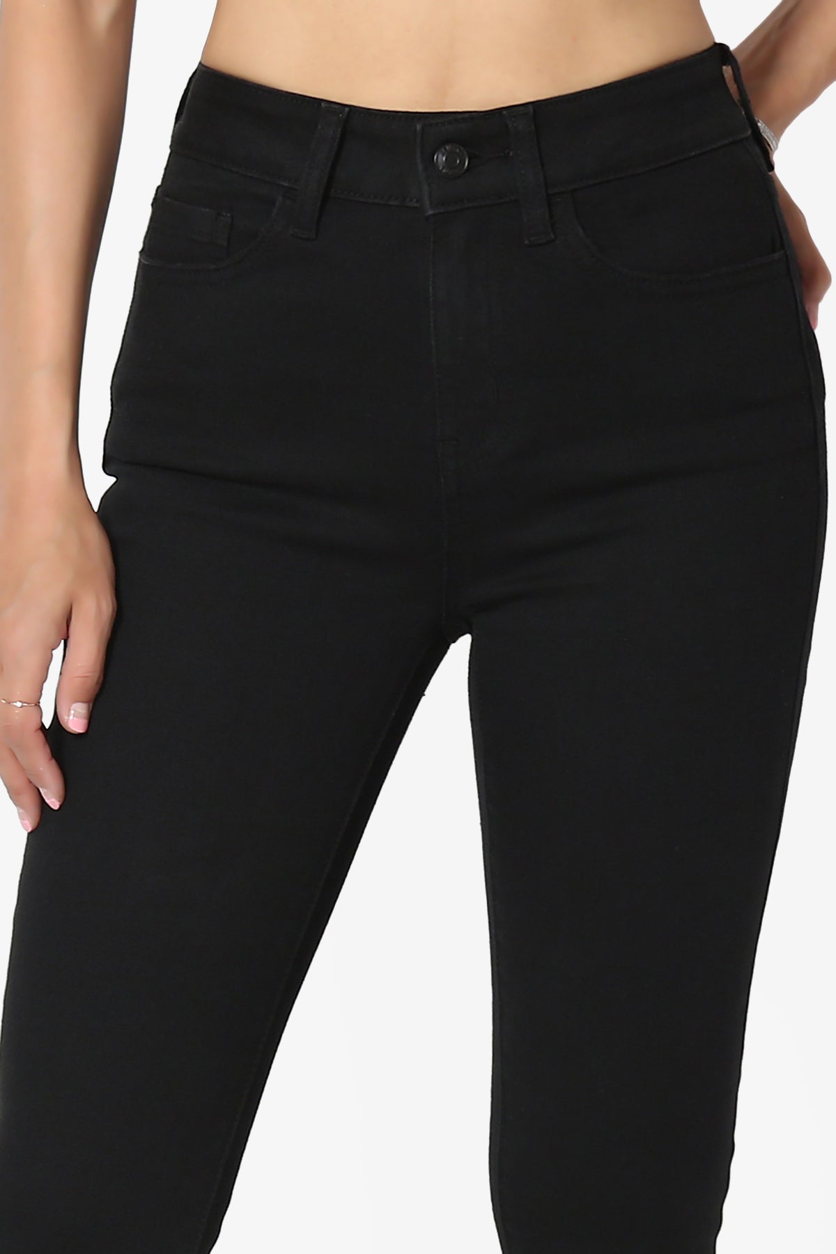 Louella High Rise Stretch Skinny Jeans in Black