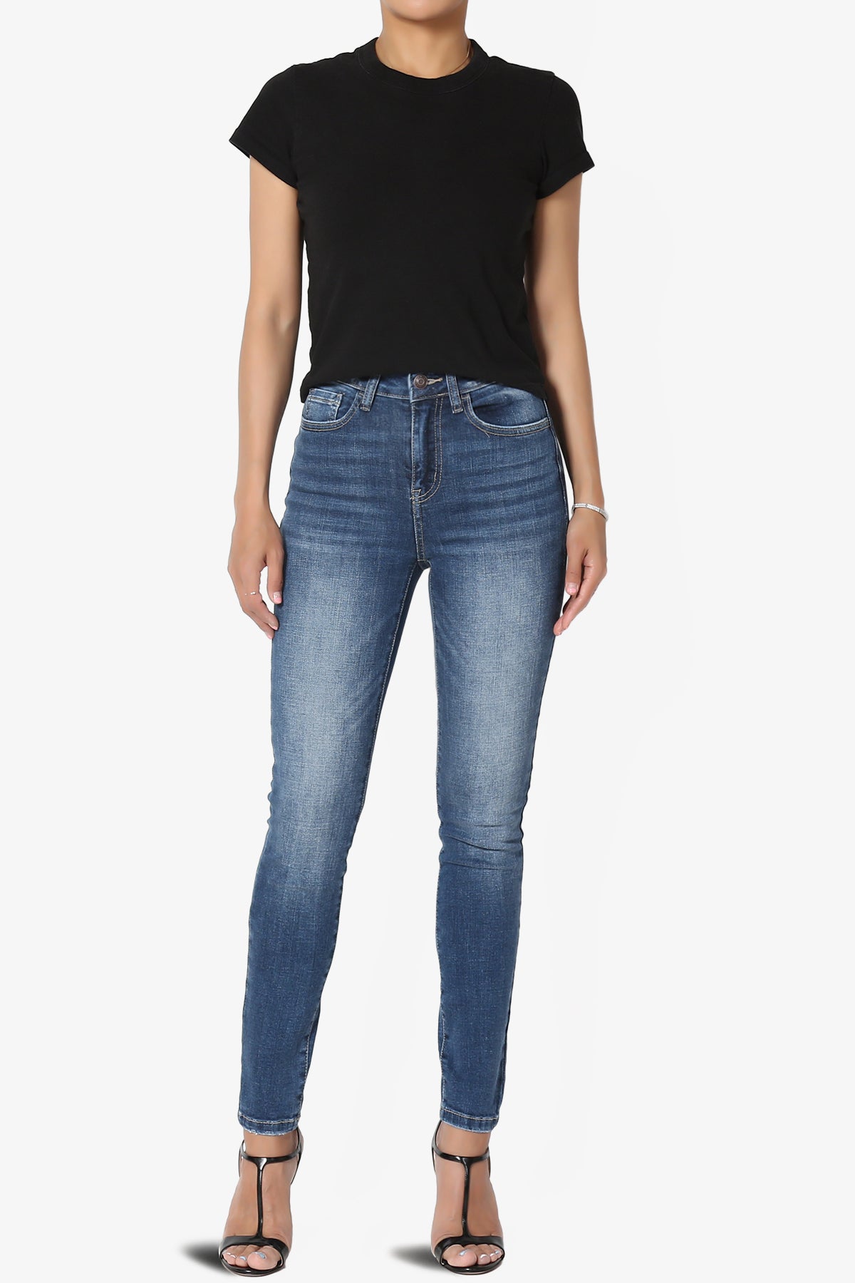 Louella High Rise Stretch Skinny Jeans in Dark