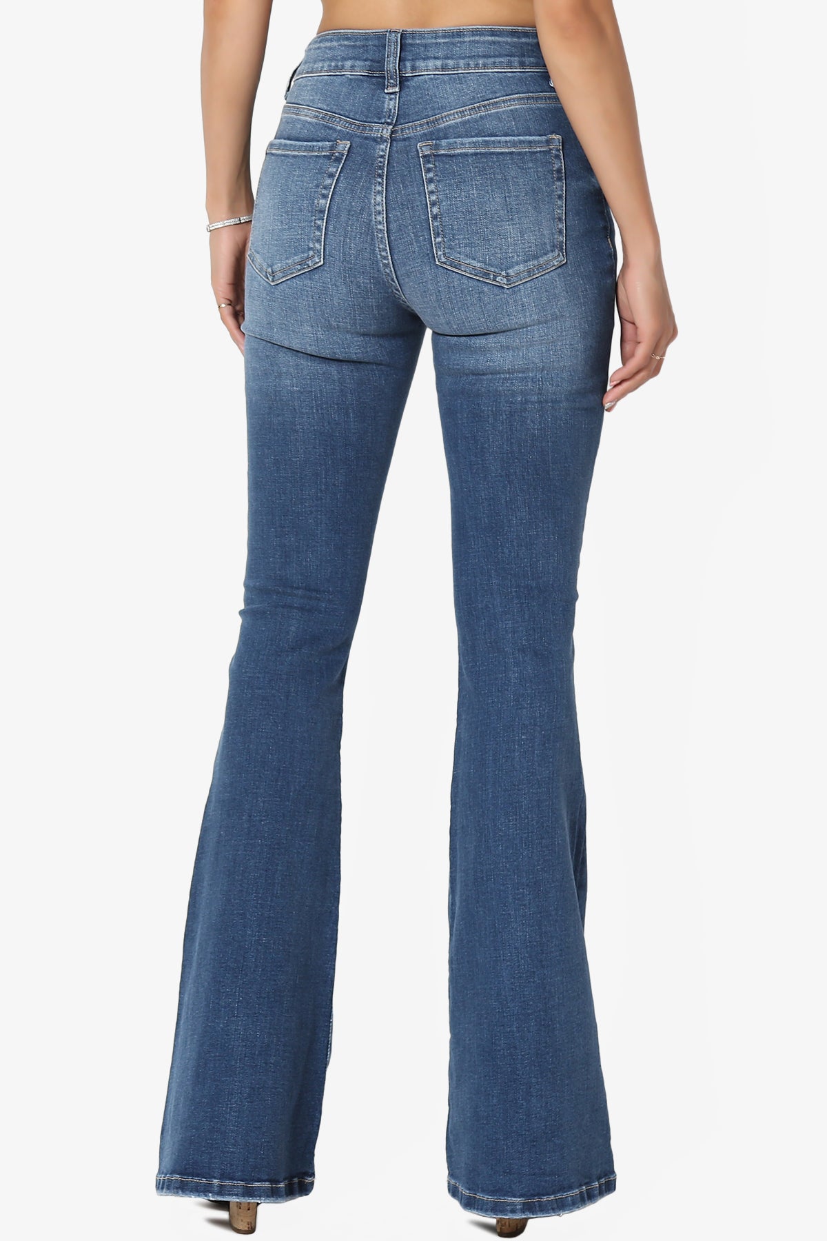 Pastry Washed High Rise Flared Jeans in Dark