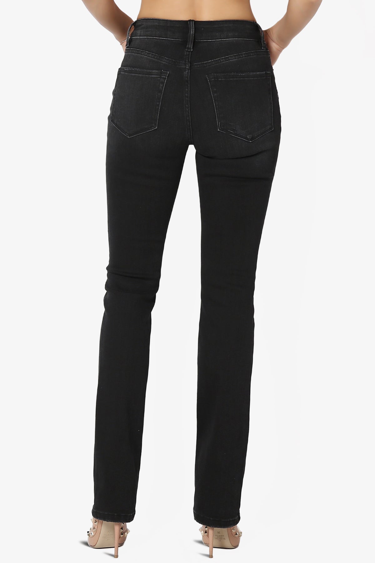 Nolo Washed Black Mid Rise Straight Leg Jeans