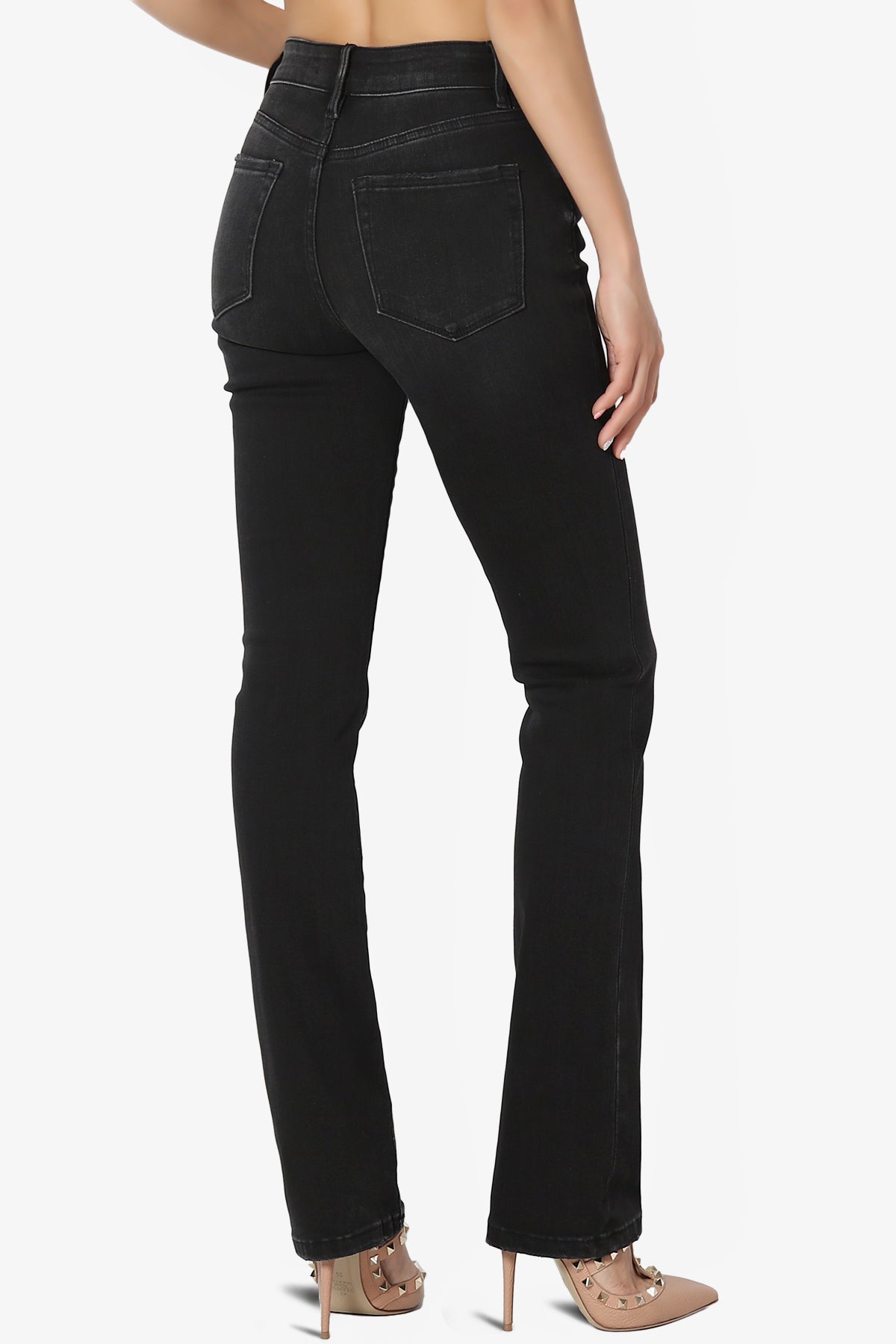 Nolo Washed Black Mid Rise Straight Leg Jeans
