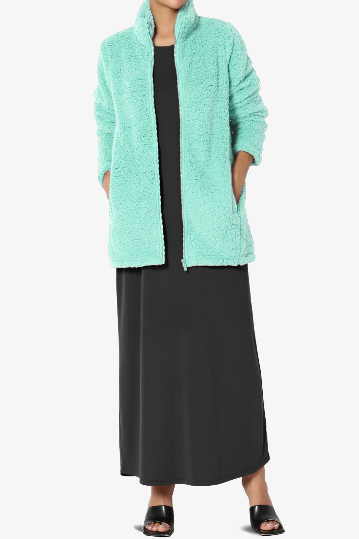 Kenmar High Neck Short Slim Teddy Jacket