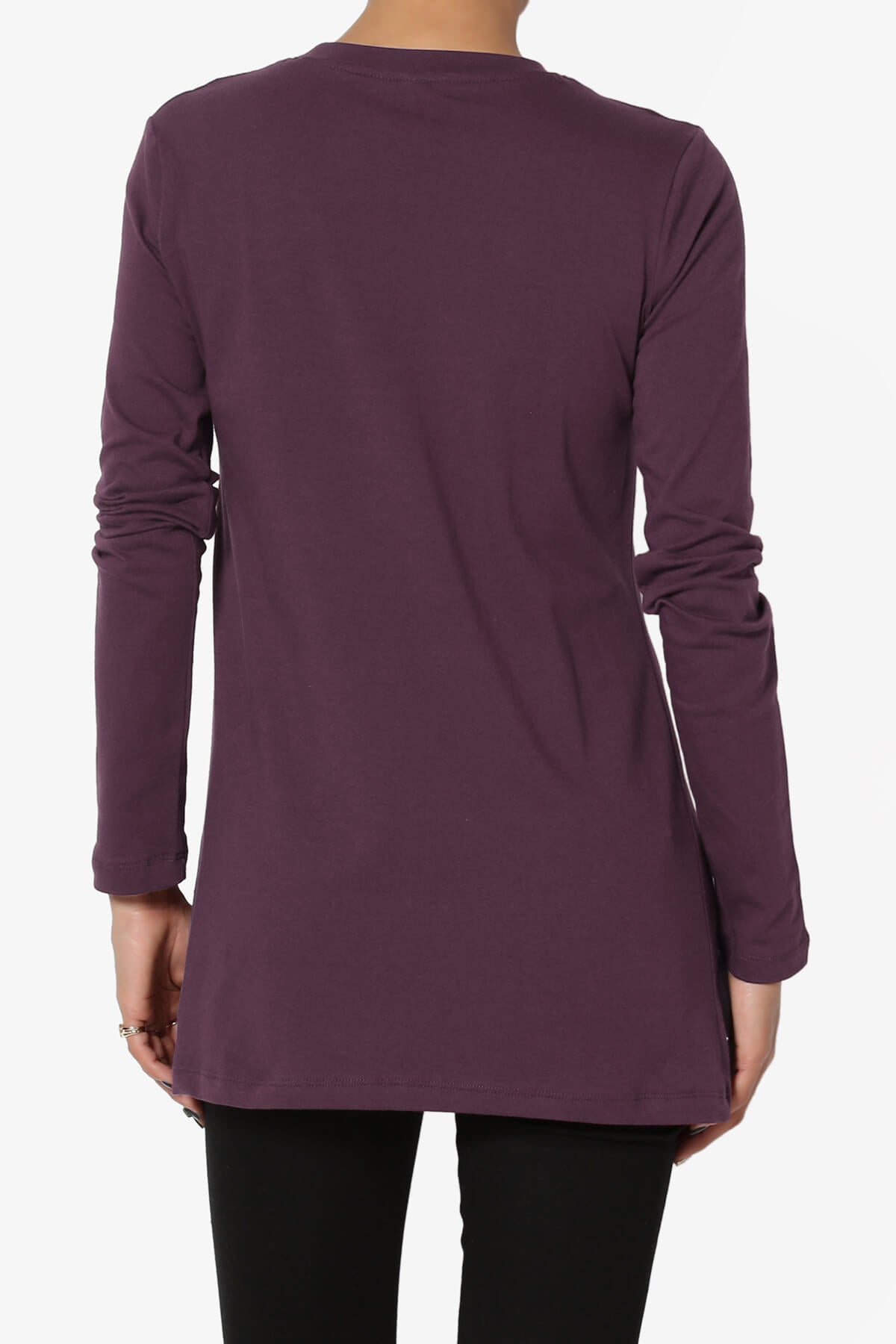 Lasso Cotton Crew Neck Long Sleeve T-Shirt DUSTY PLUM_2