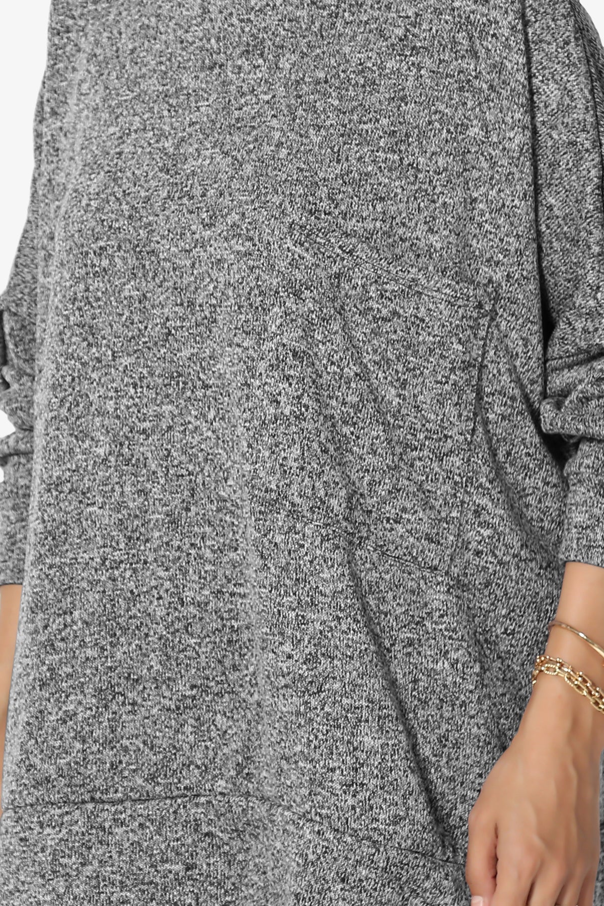 Forge Melange Knit Hi-Low Pocket Sweater PLUS