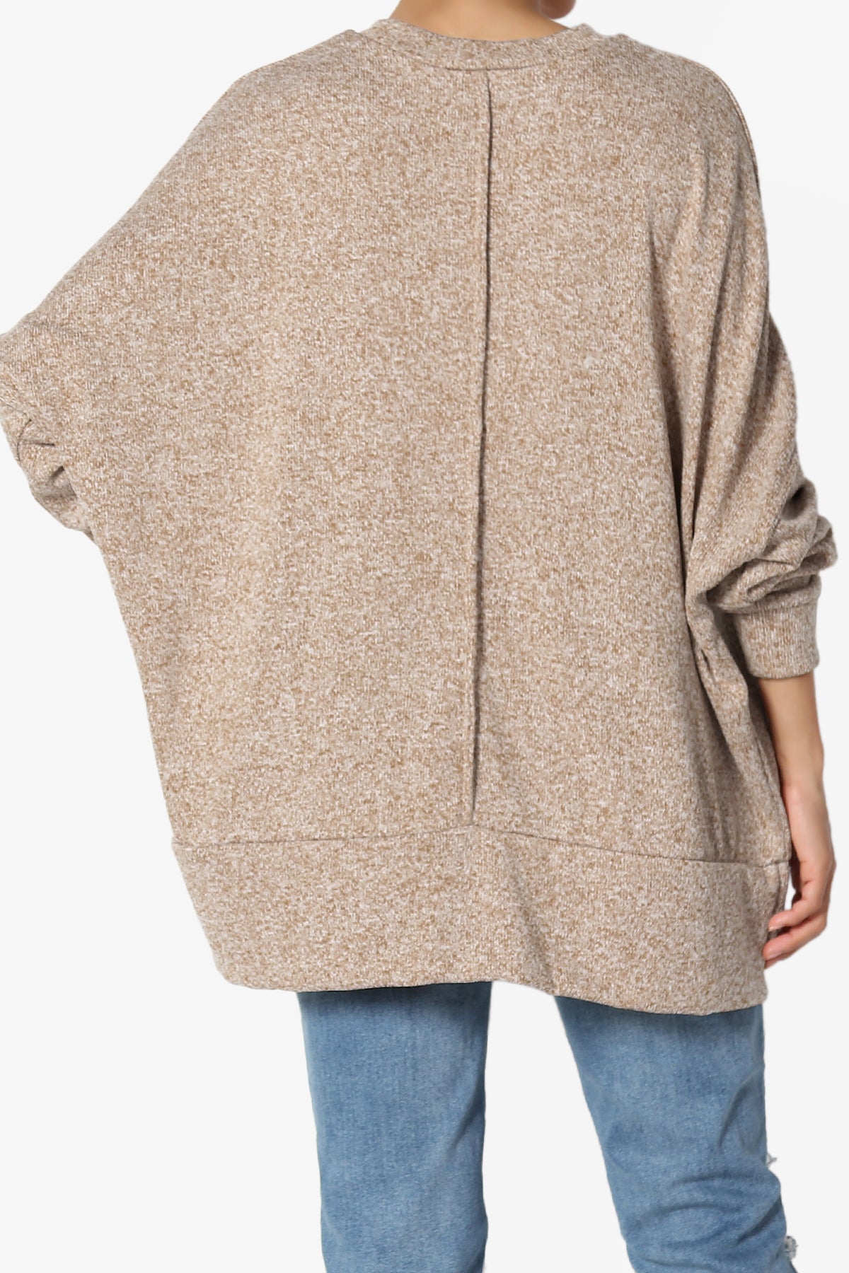 Forge Melange Knit Hi-Low Pocket Sweater PLUS