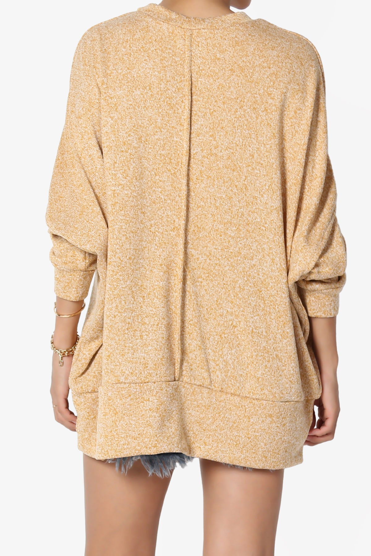 Forge Melange Knit Hi-Low Pocket Sweater