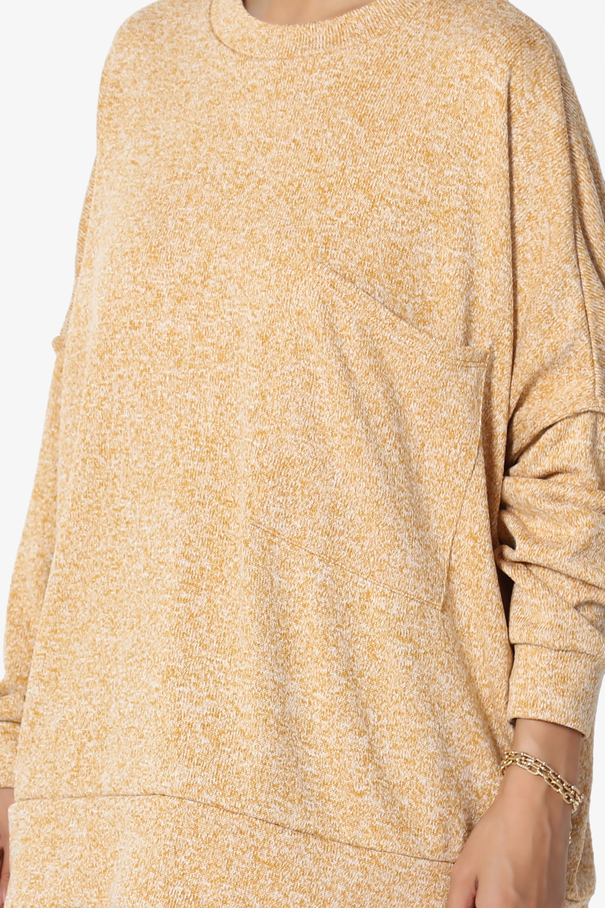 Forge Melange Knit Hi-Low Pocket Sweater