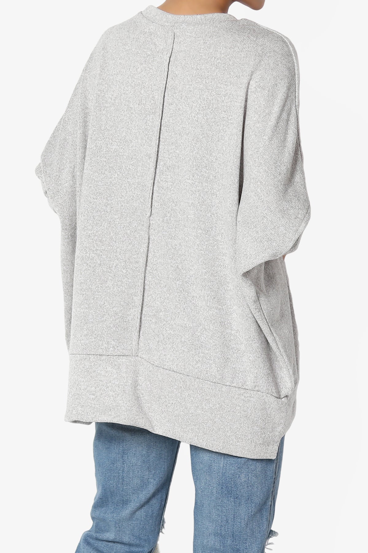 Forge Melange Knit Hi-Low Pocket Sweater PLUS