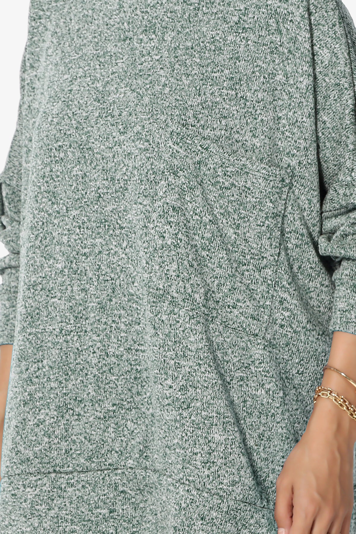 Forge Melange Knit Hi-Low Pocket Sweater PLUS