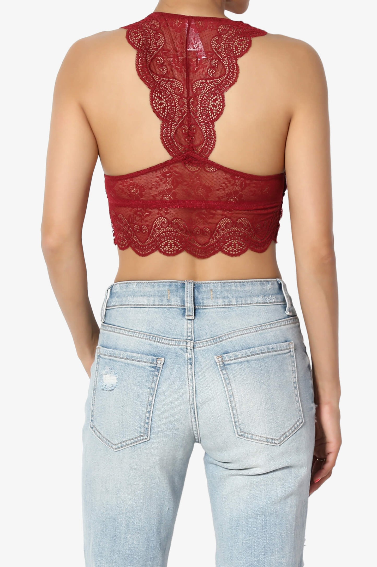 Adrienne Lace Padded Bralette BURGUNDY_2