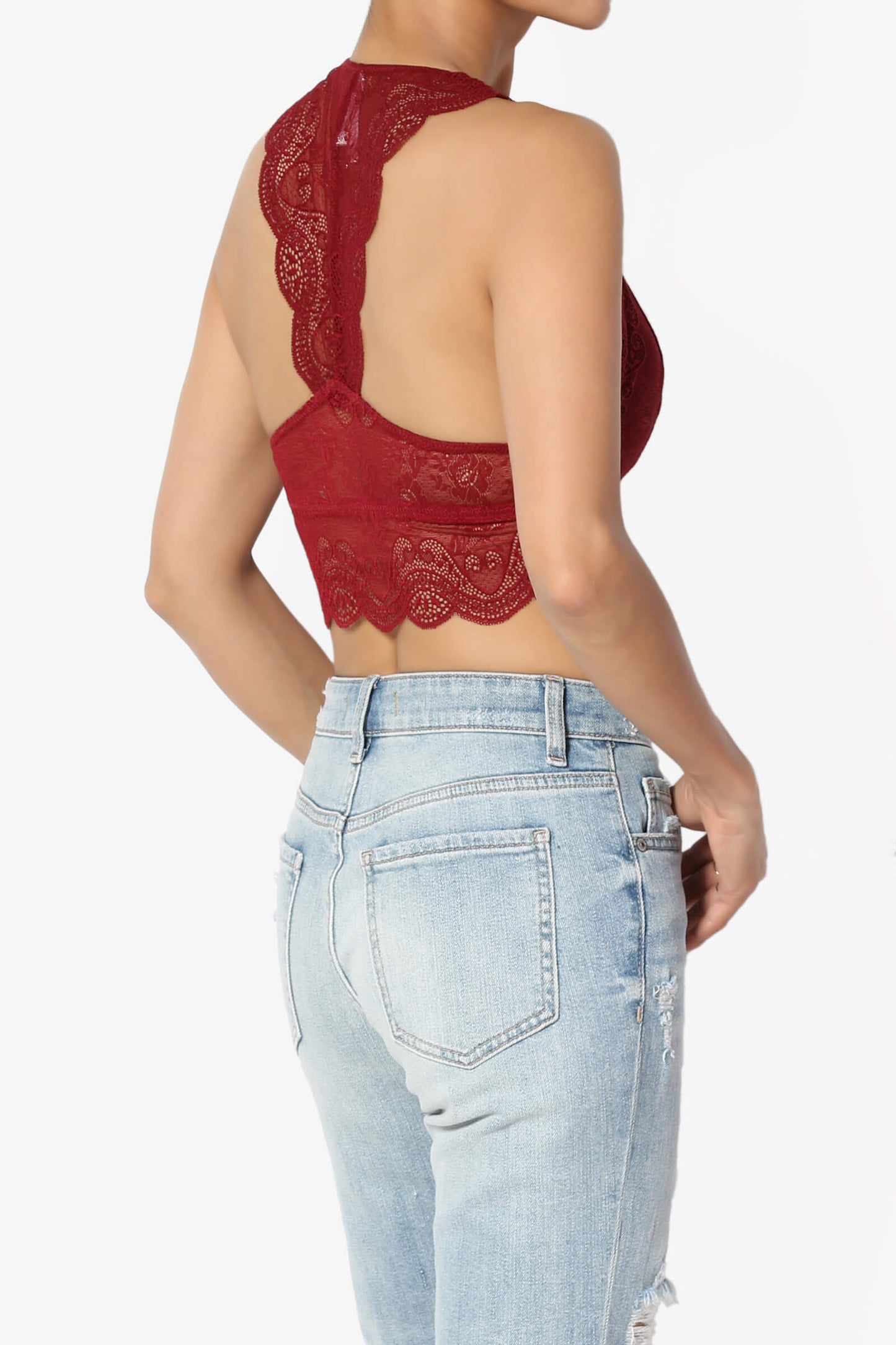 Adrienne Lace Padded Bralette BURGUNDY_4