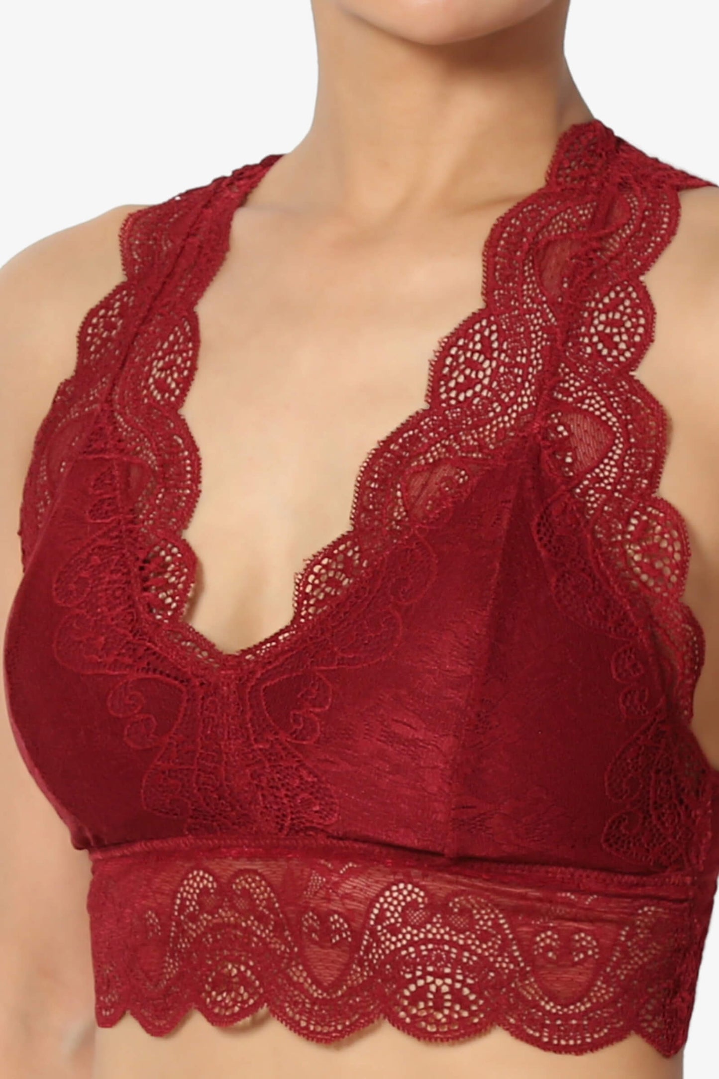 Adrienne Lace Padded Bralette BURGUNDY_5