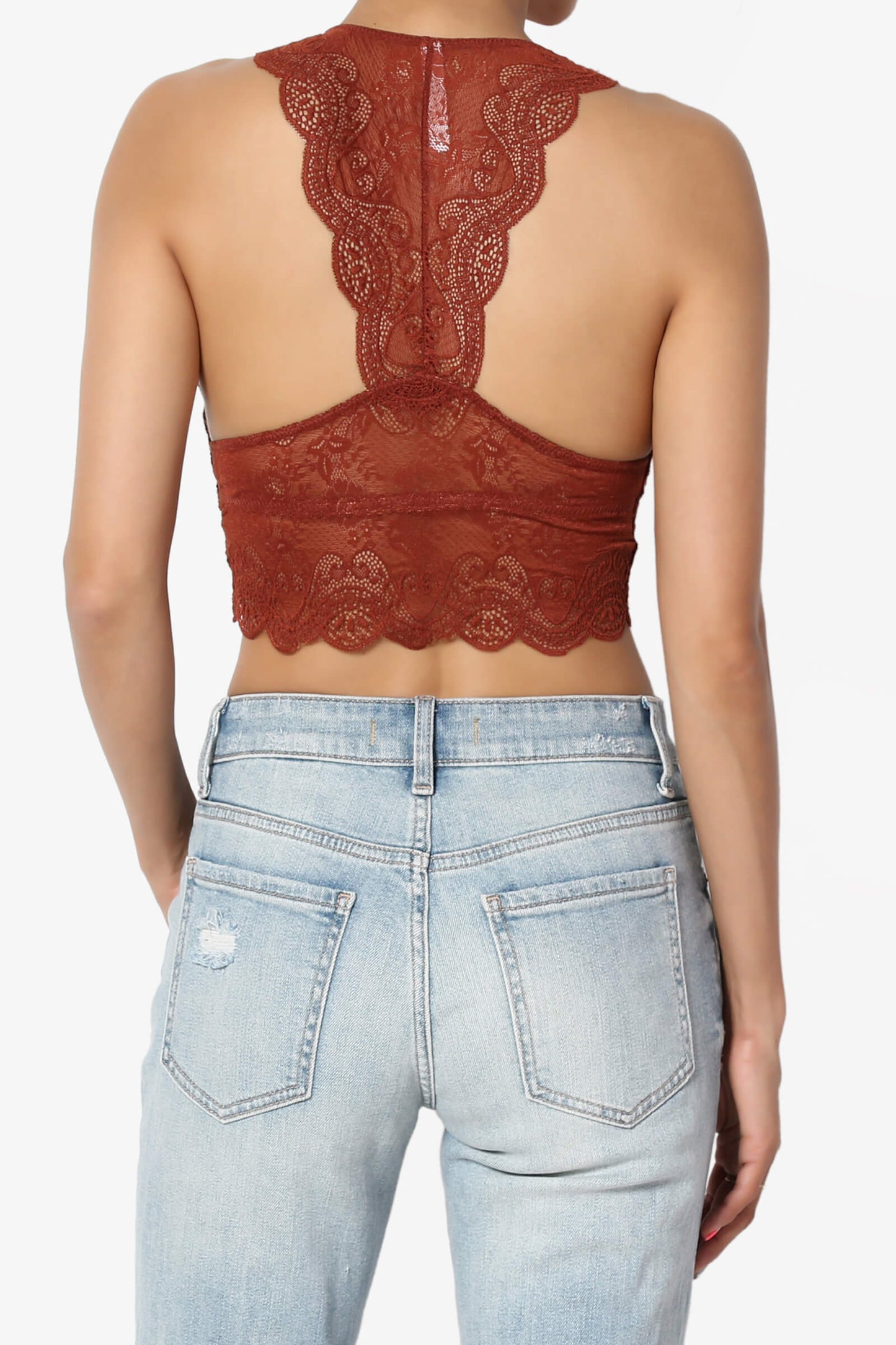 Adrienne Lace Padded Bralette DARK RUST_2