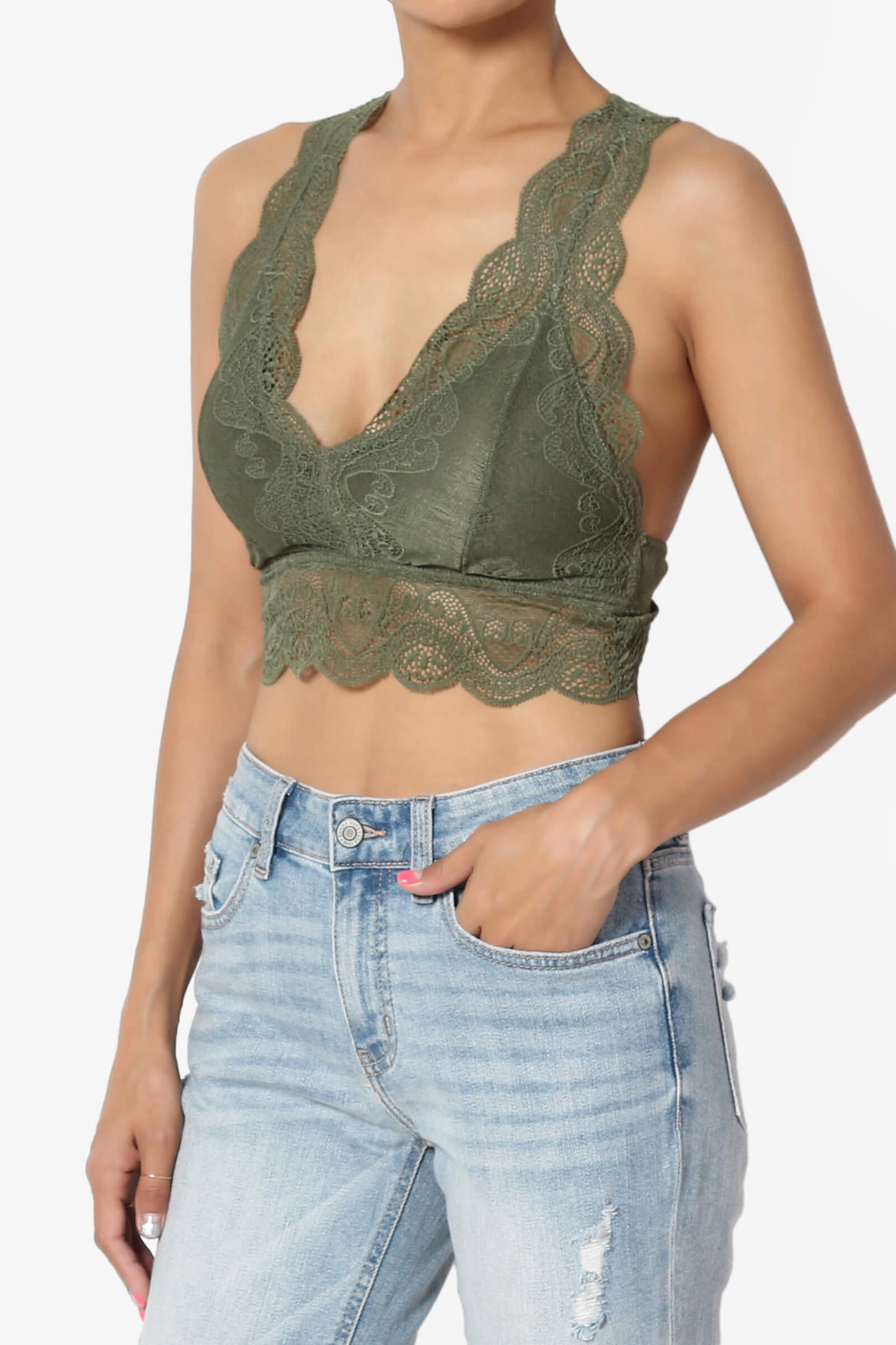 Adrienne Lace Padded Bralette DUSTY OLIVE_3