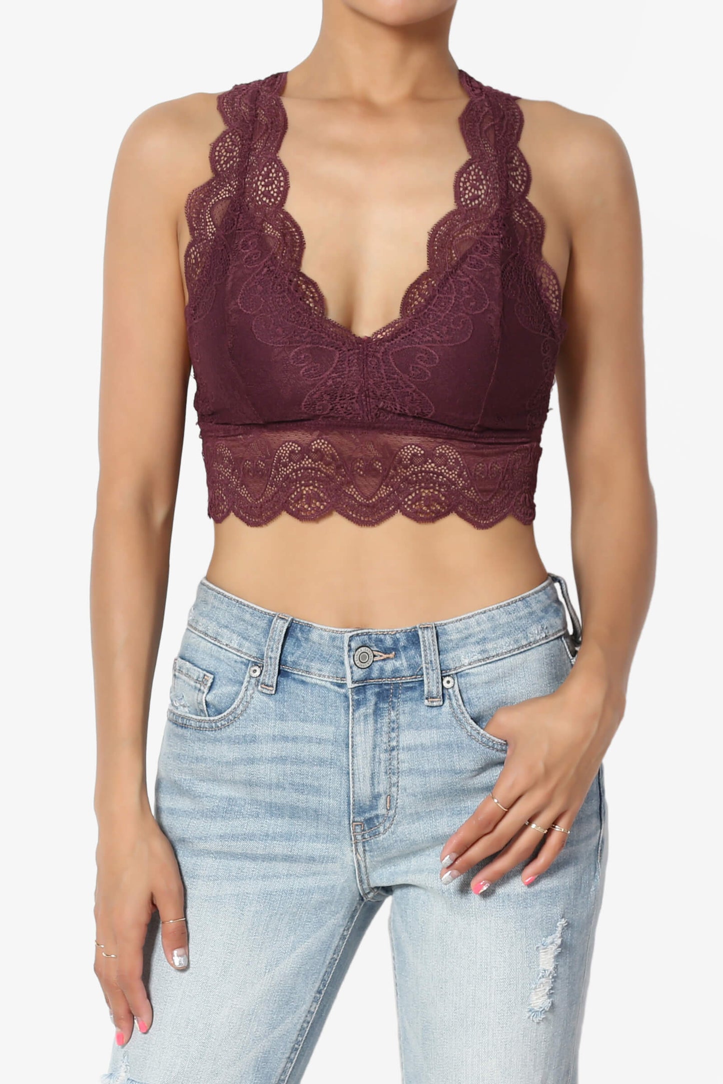 Adrienne Lace Padded Bralette DUSTY PLUM_1