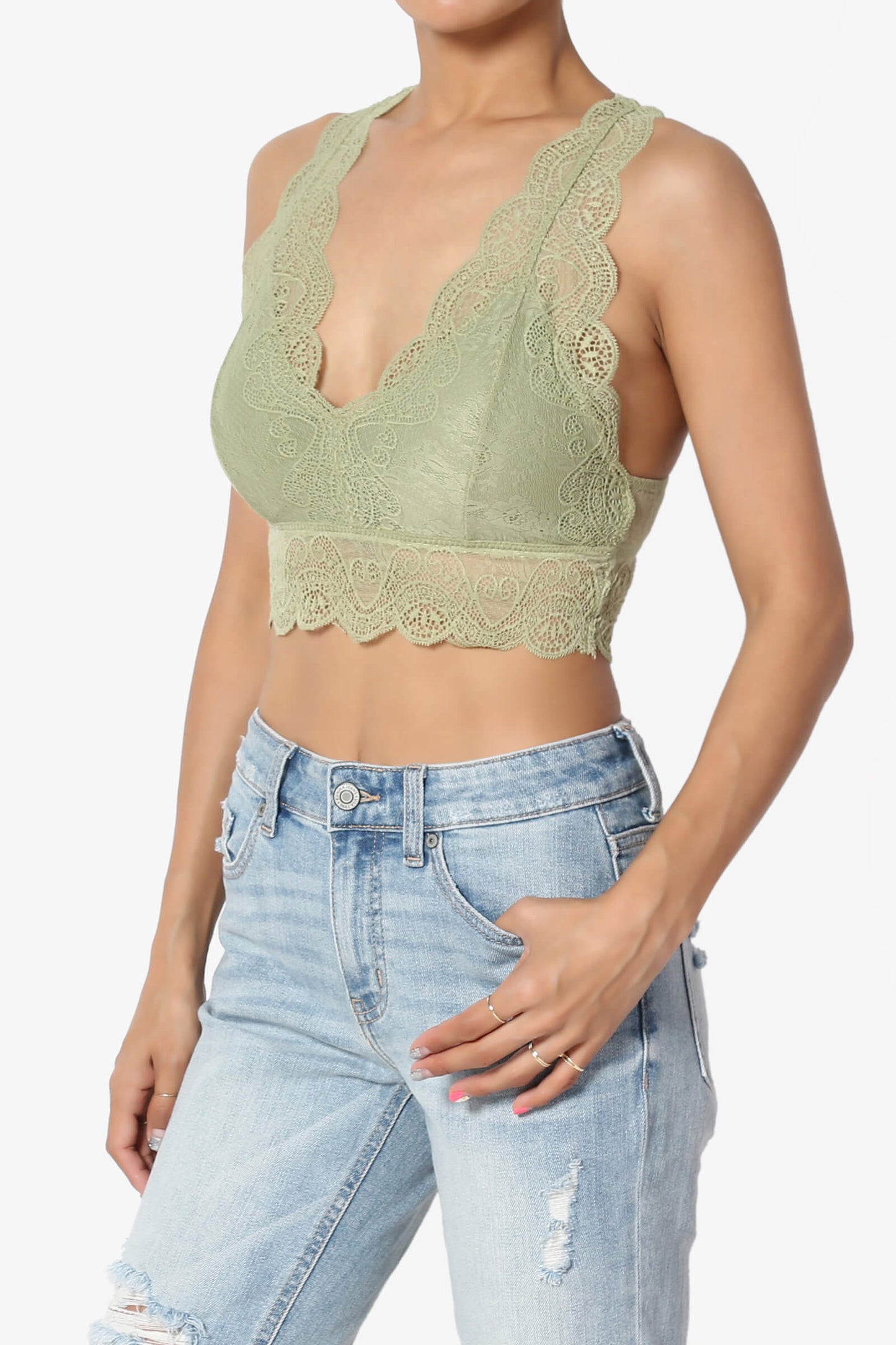 Adrienne Lace Padded Bralette SAGE_3