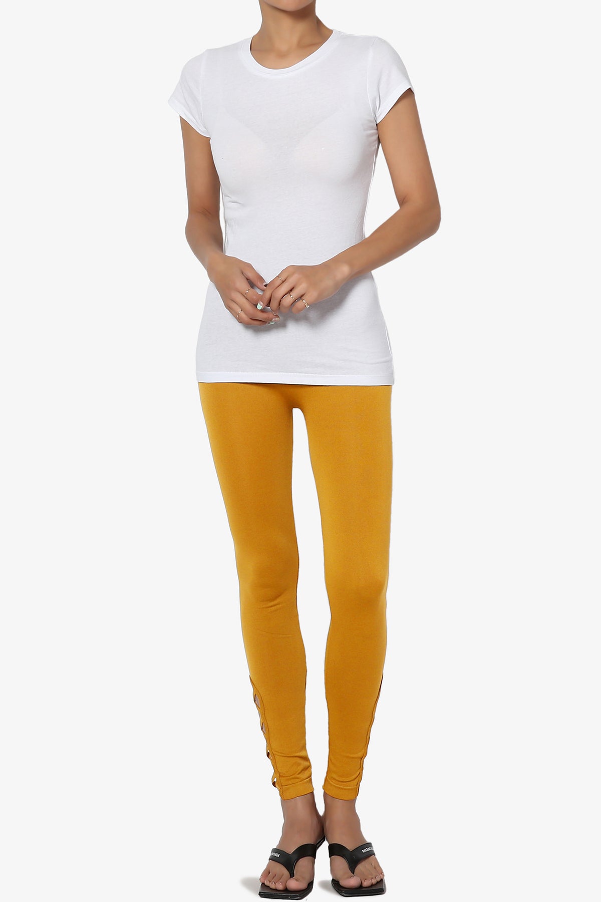Kodi Tummy Control Lattice Long Leggings MUSTARD_6