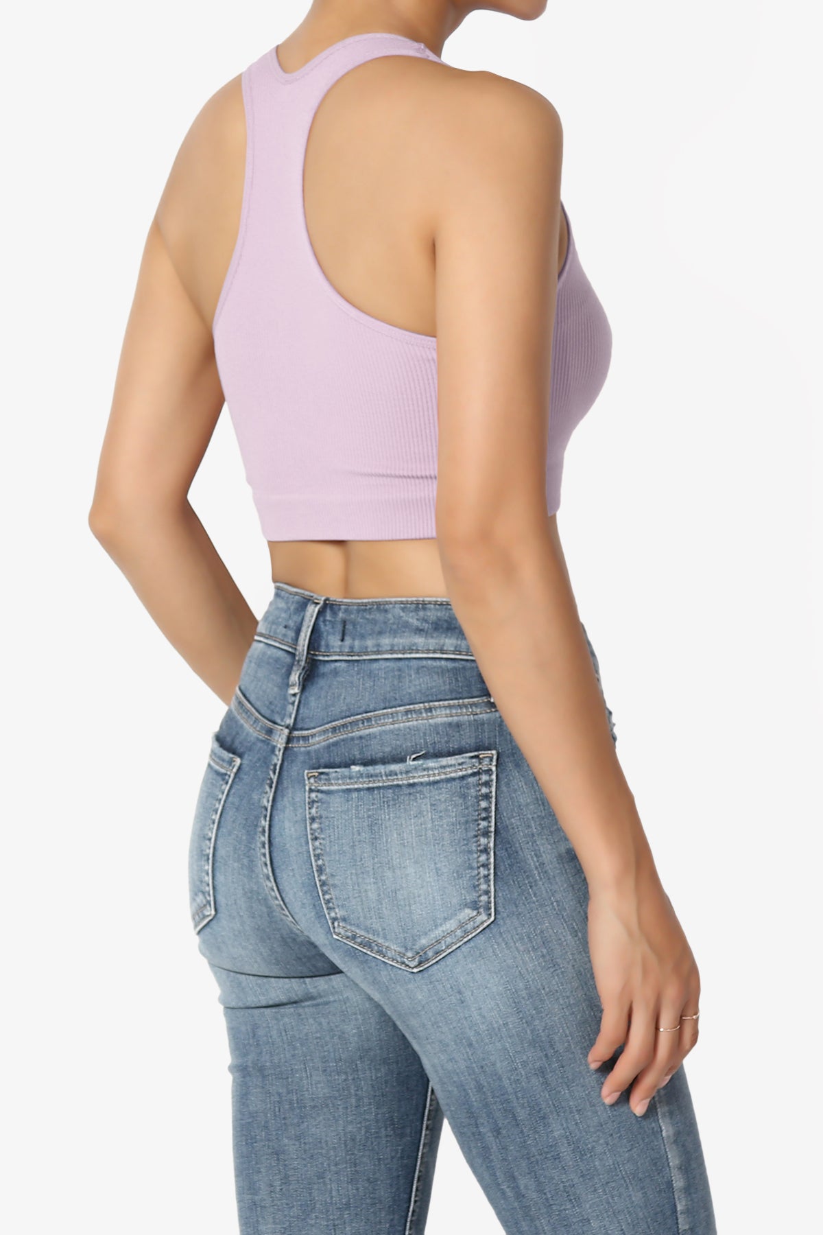 Daliyah Ribbed Seamless Halter Bra Top DUSTY LAVENDER_4