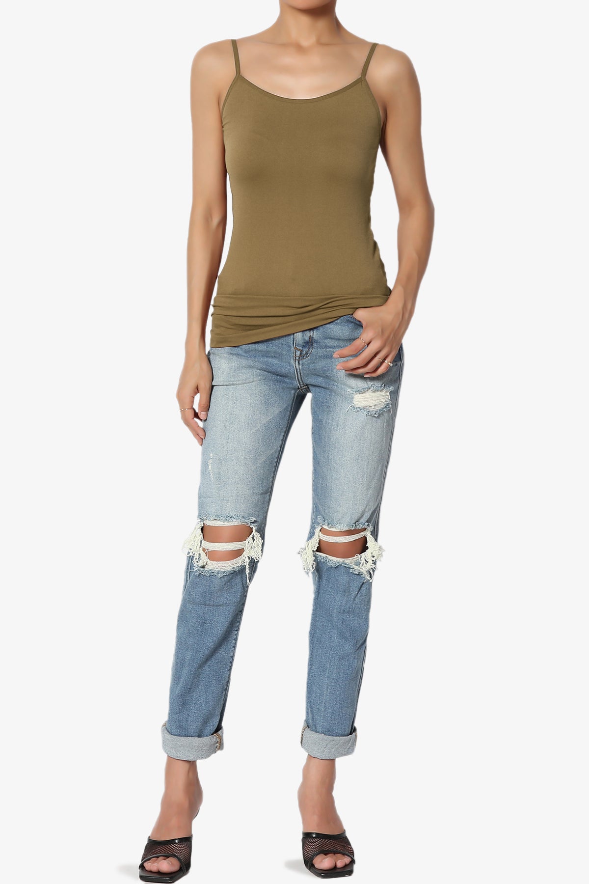 Himari Seamless Camisole Top OLIVE KHAKI_6