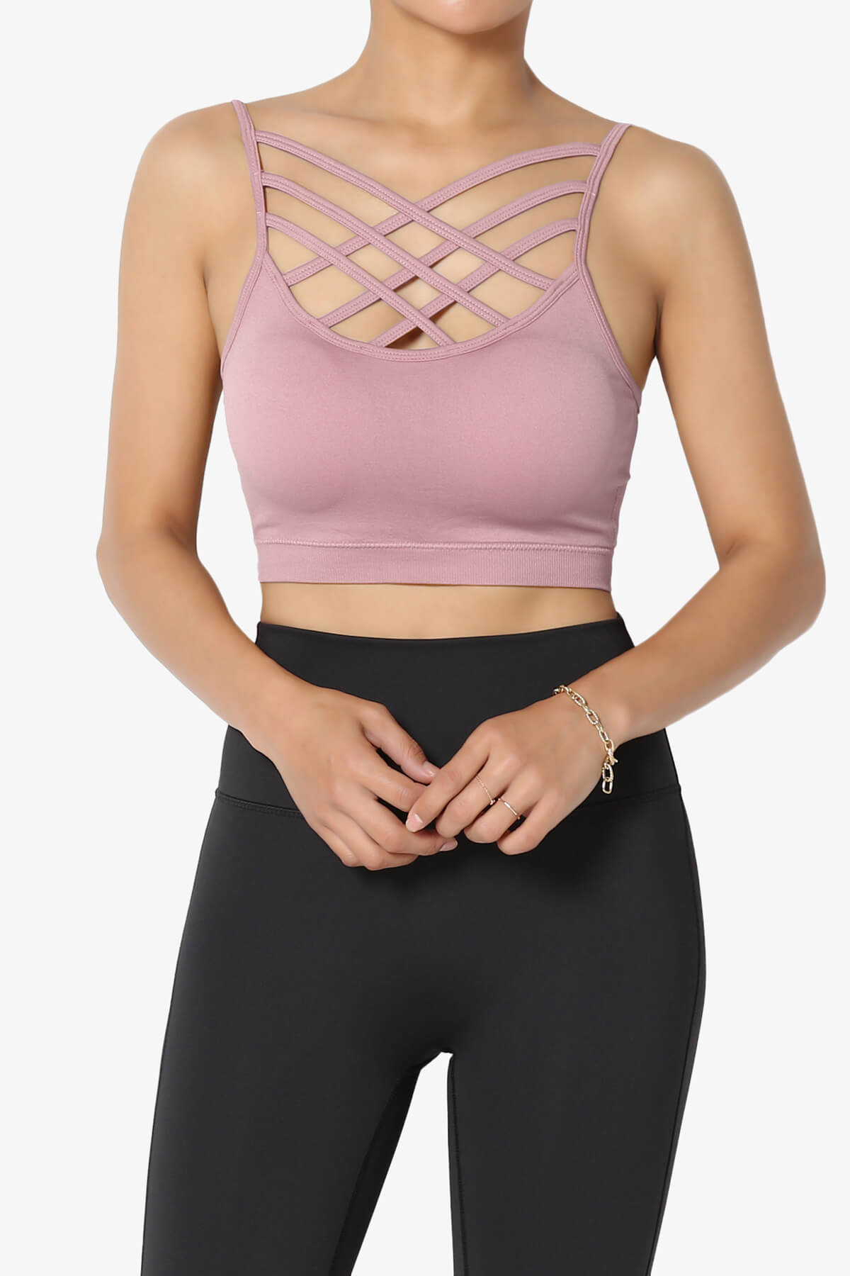 Cally Padded Crisscross Bralette LIGHT ROSE_1