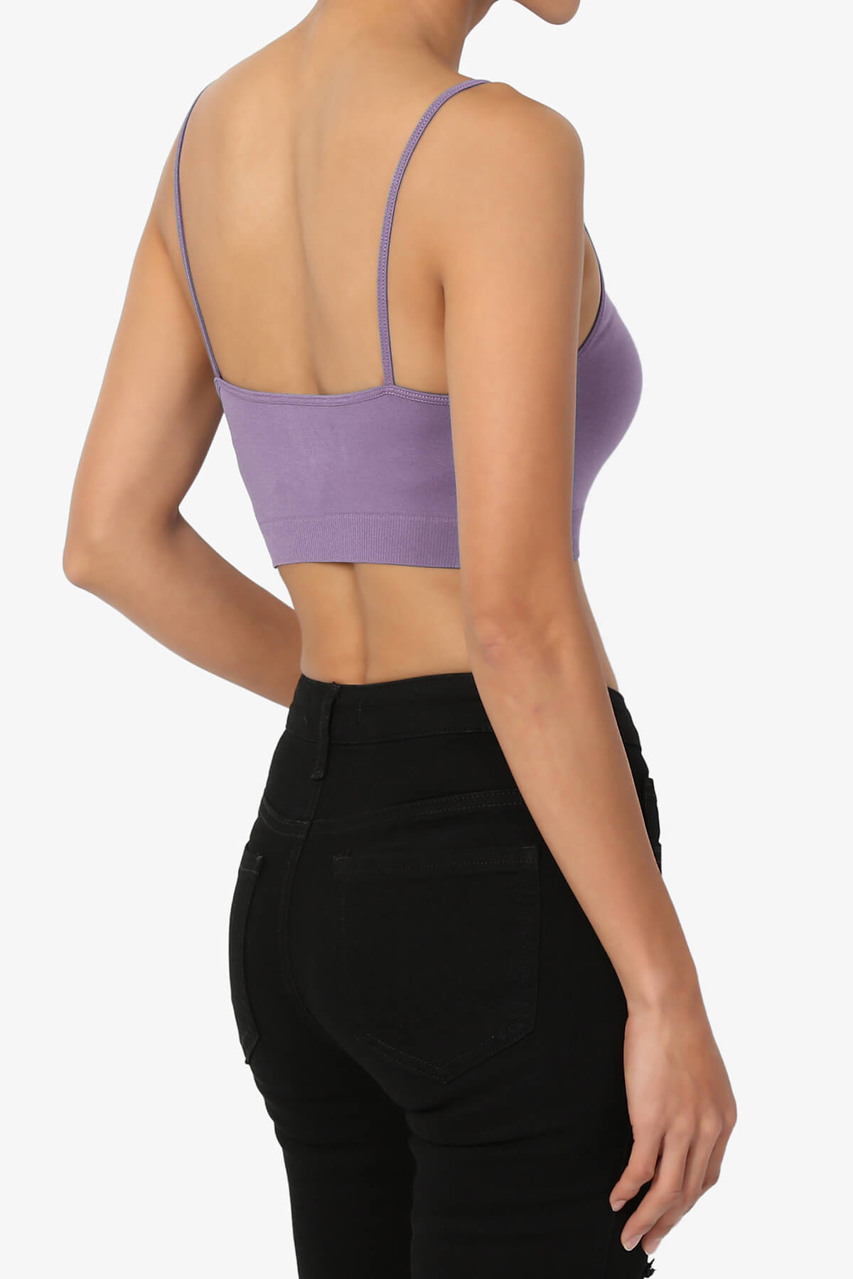 Cally Padded Crisscross Bralette LILAC GREY_4