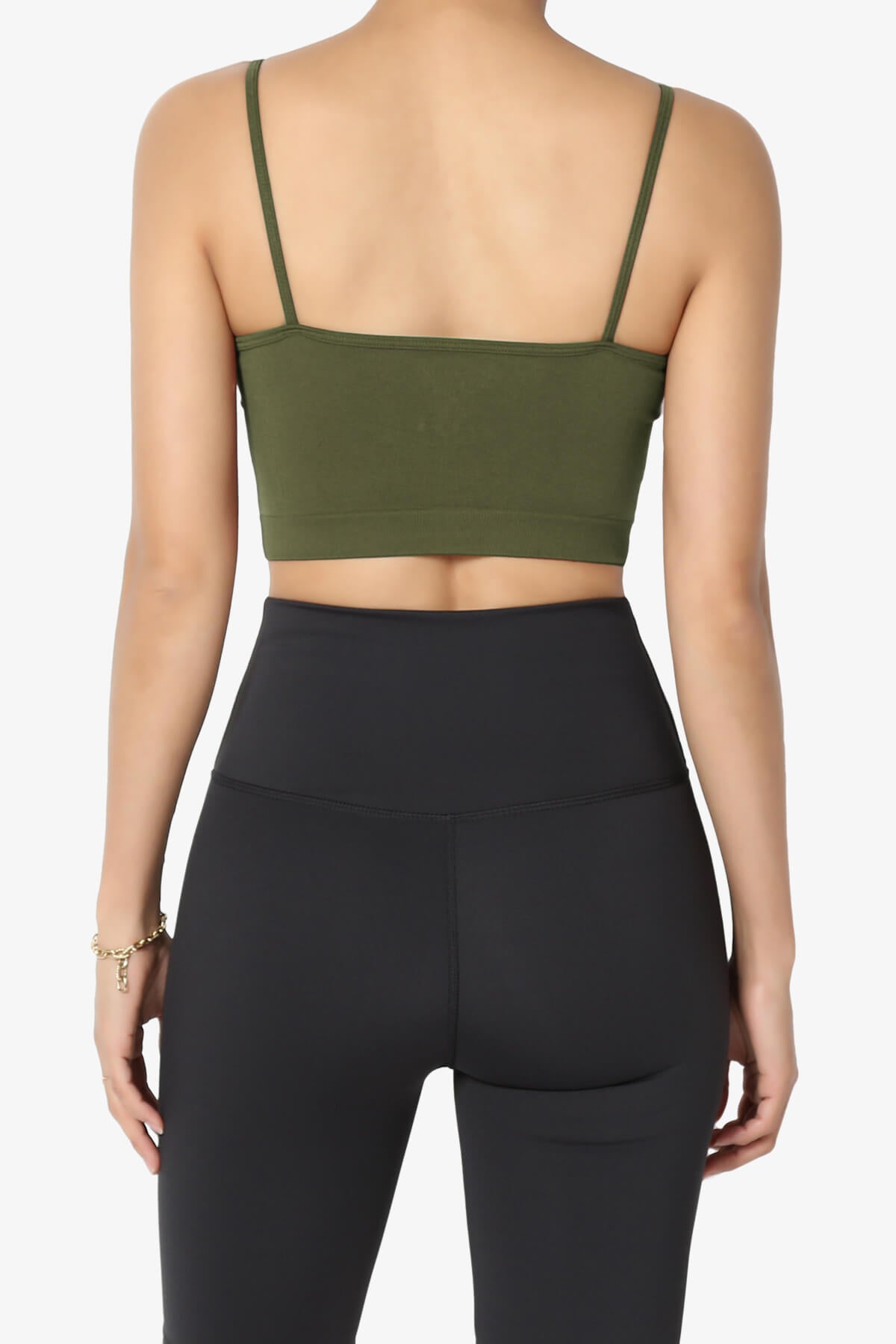 Cally Padded Crisscross Bralette OLIVE GREEN_2