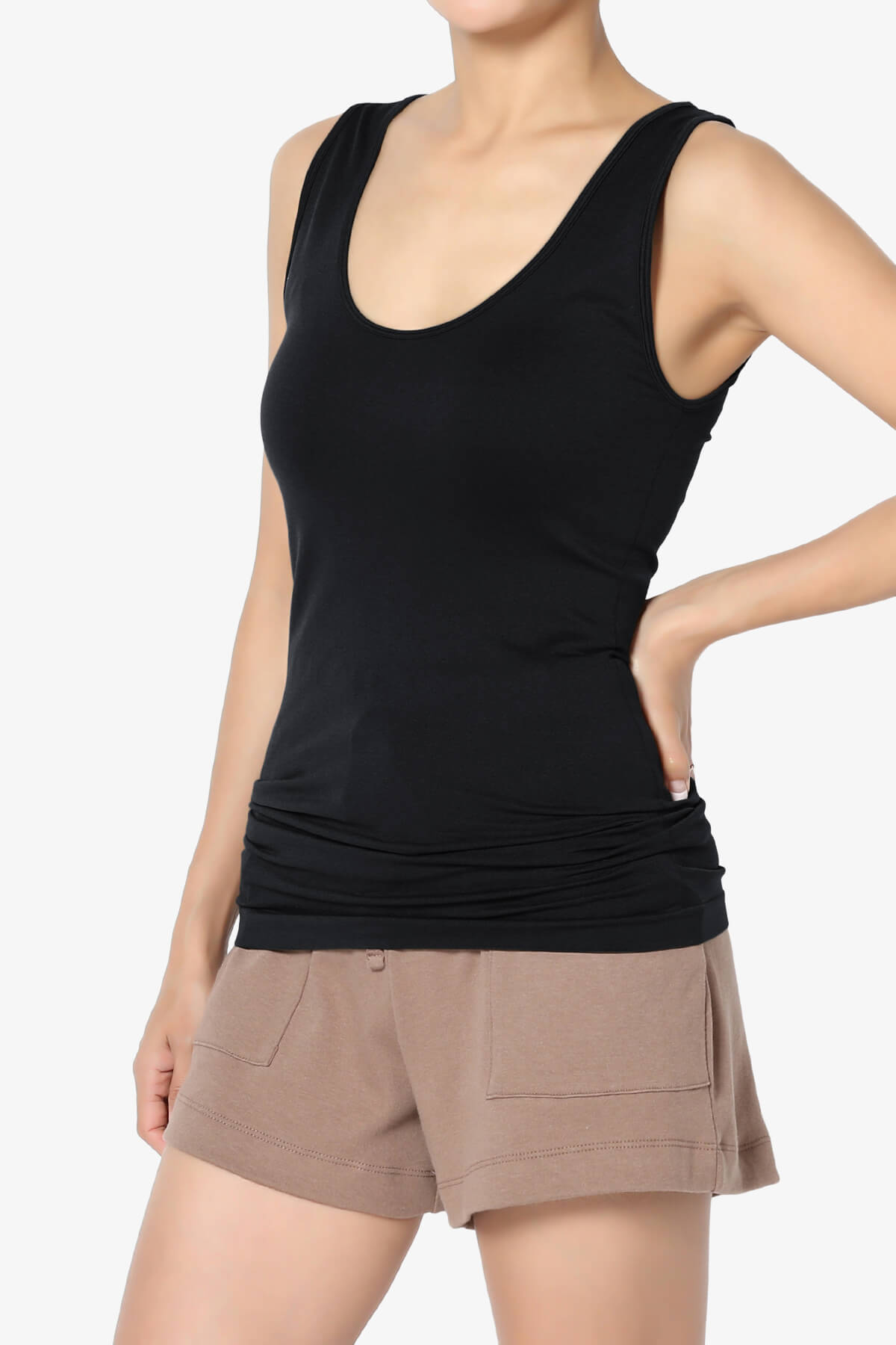 Nisha Scoop Neck Seamless Tank Top BLACK_3
