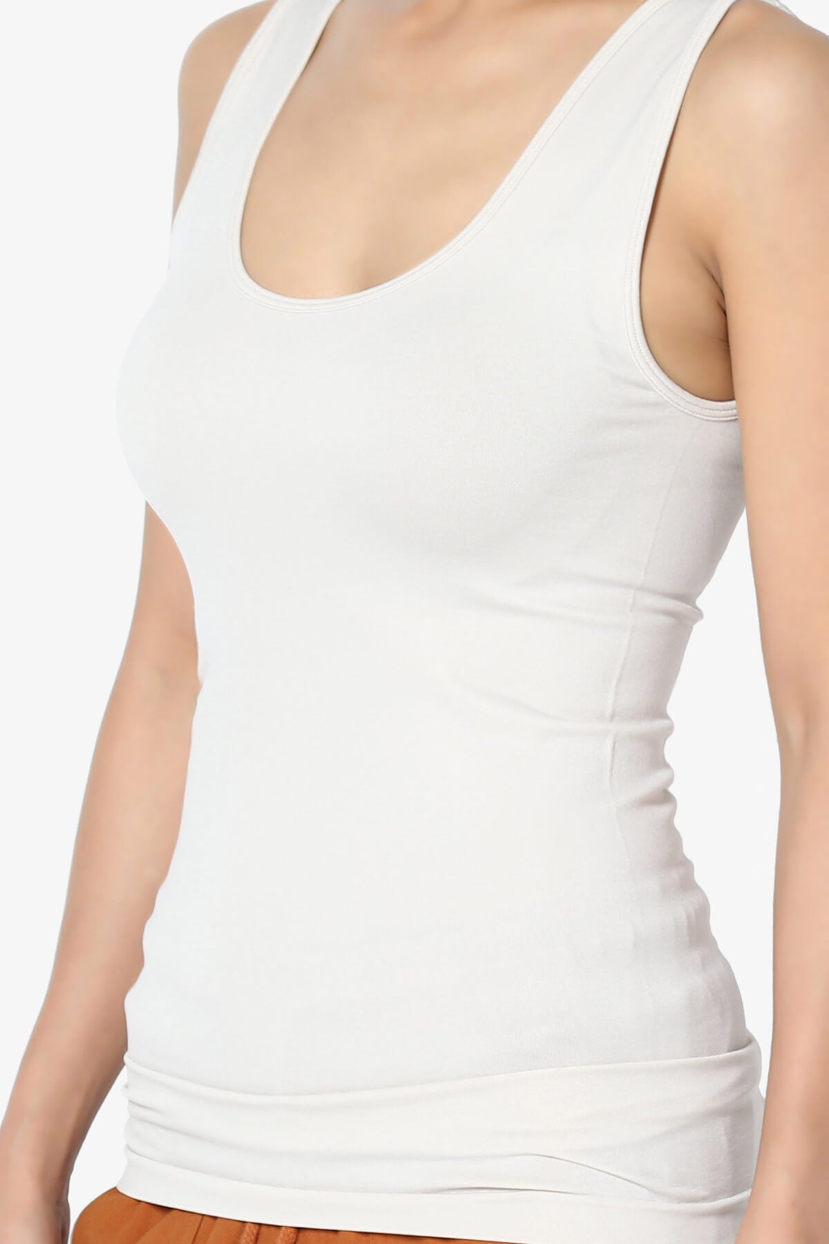 Nisha Scoop Neck Seamless Tank Top BONE_5