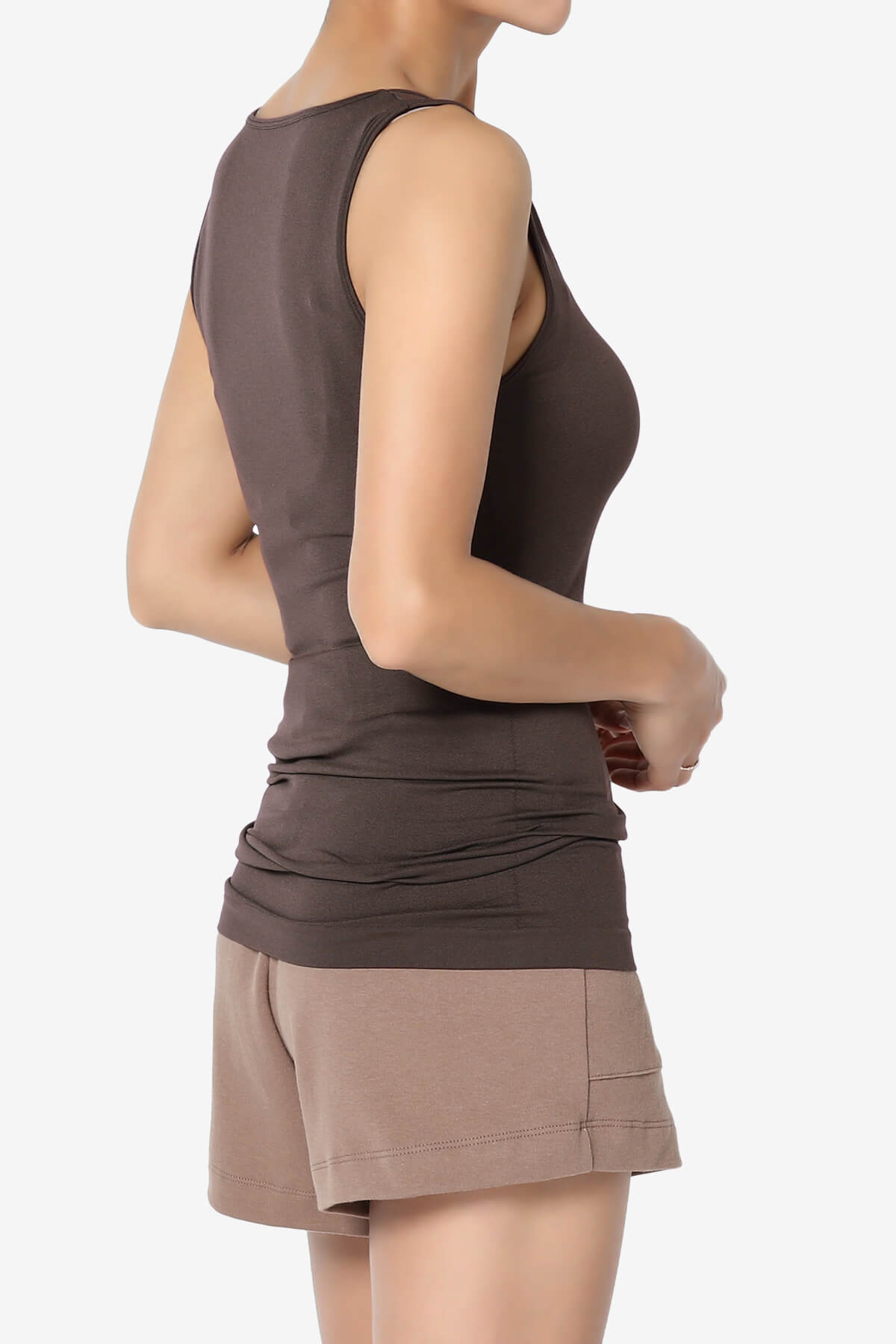 Nisha Scoop Neck Seamless Tank Top BROWN_4