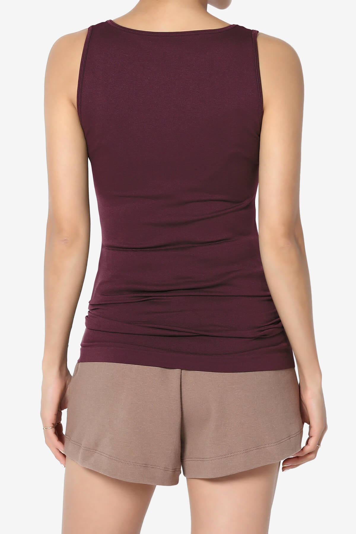 Nisha Scoop Neck Seamless Tank Top DARK BURGUNDY_2