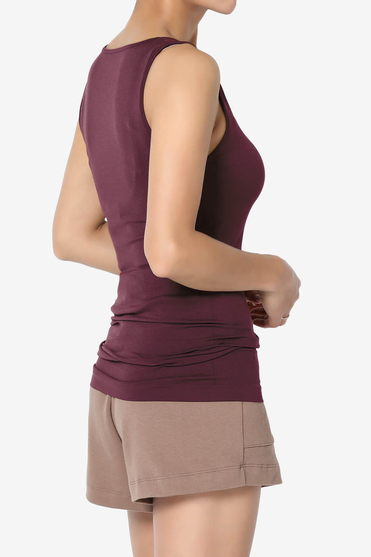 Nisha Scoop Neck Seamless Tank Top DARK BURGUNDY_4