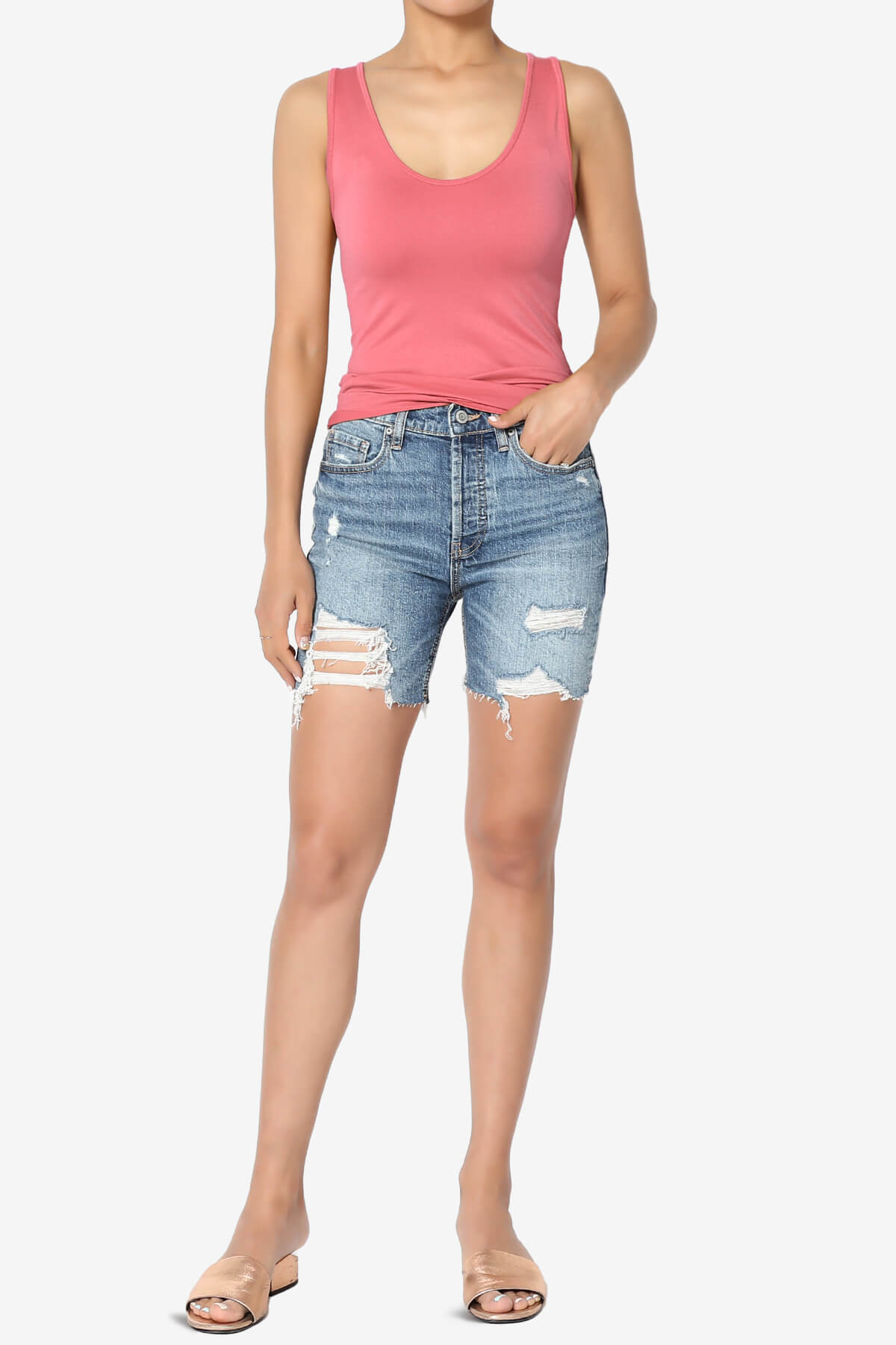 Nisha Scoop Neck Seamless Tank Top DESERT ROSE_6