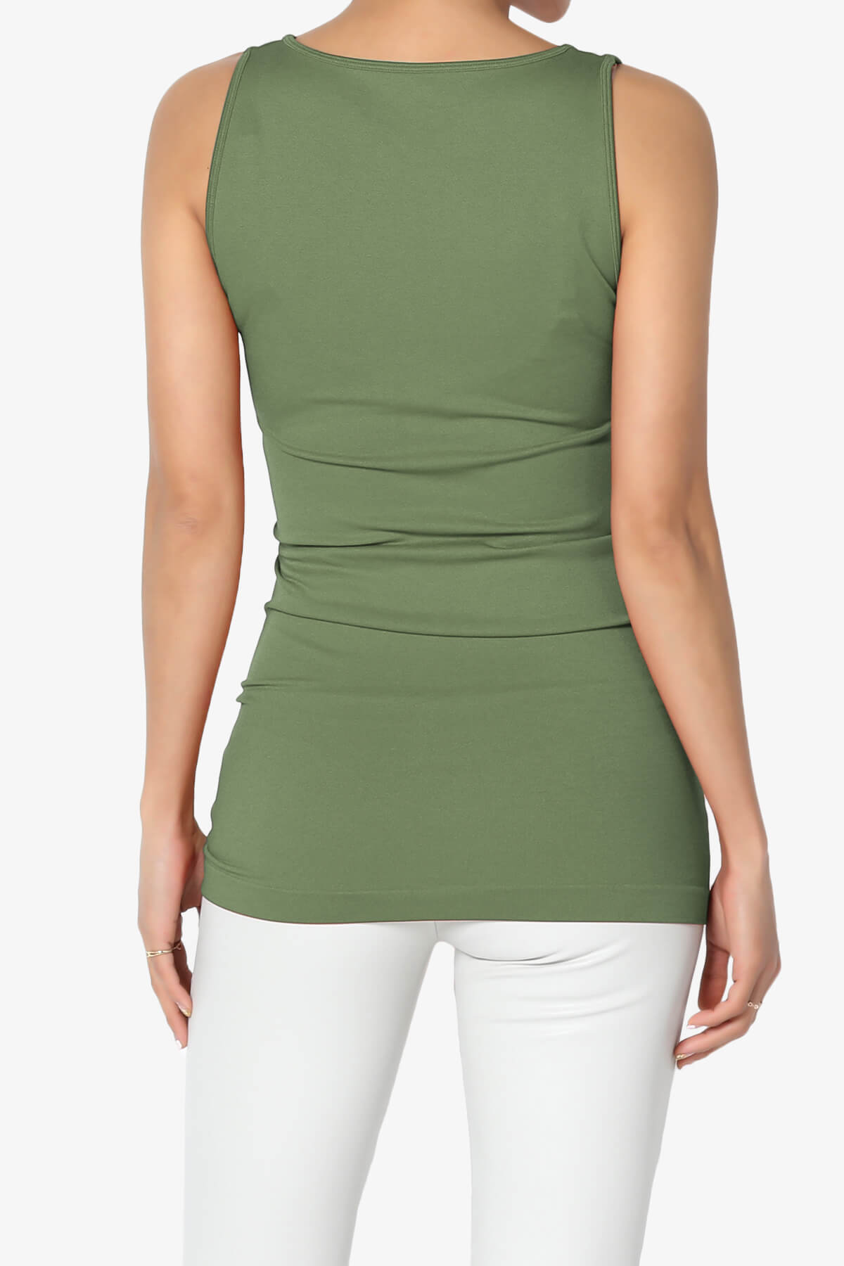 Nisha Scoop Neck Seamless Tank Top DUSTY OLIVE_2