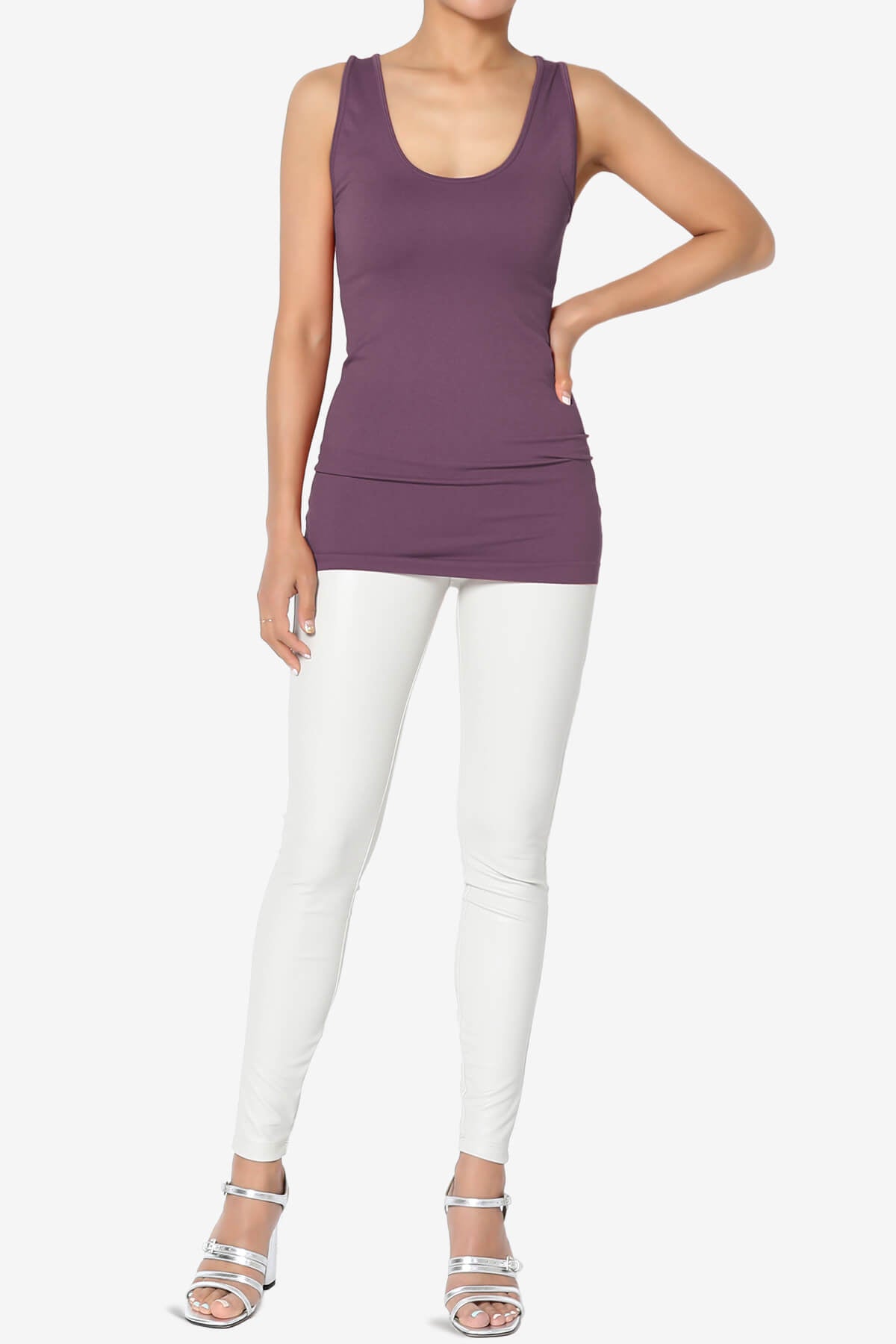 Nisha Scoop Neck Seamless Tank Top DUSTY PLUM_6