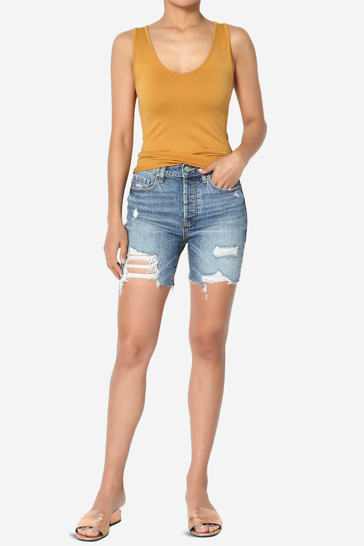 Nisha Scoop Neck Seamless Tank Top GOLDEN MUSTARD_6