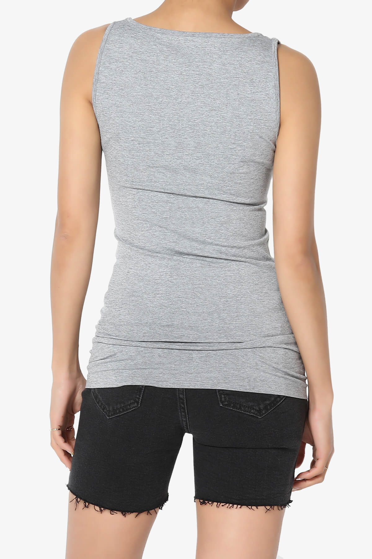 Nisha Scoop Neck Seamless Tank Top HEATHER GREY_2