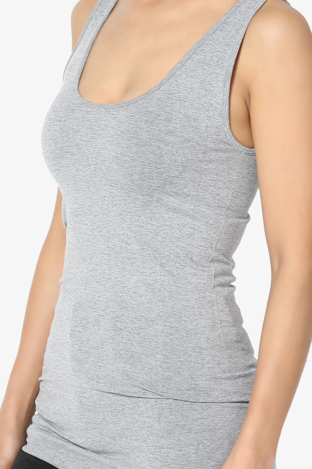 Nisha Scoop Neck Seamless Tank Top HEATHER GREY_5
