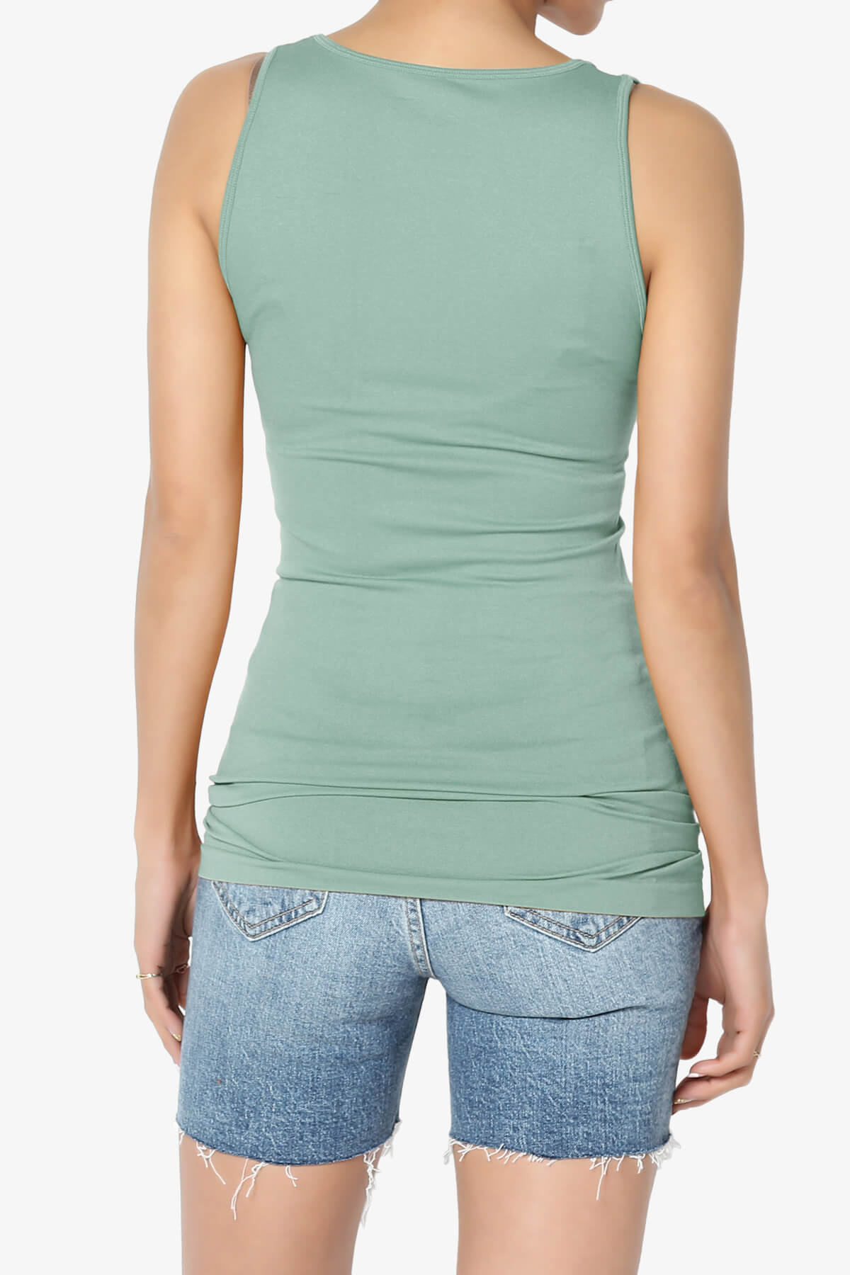 Nisha Scoop Neck Seamless Tank Top LIGHT GREEN_2