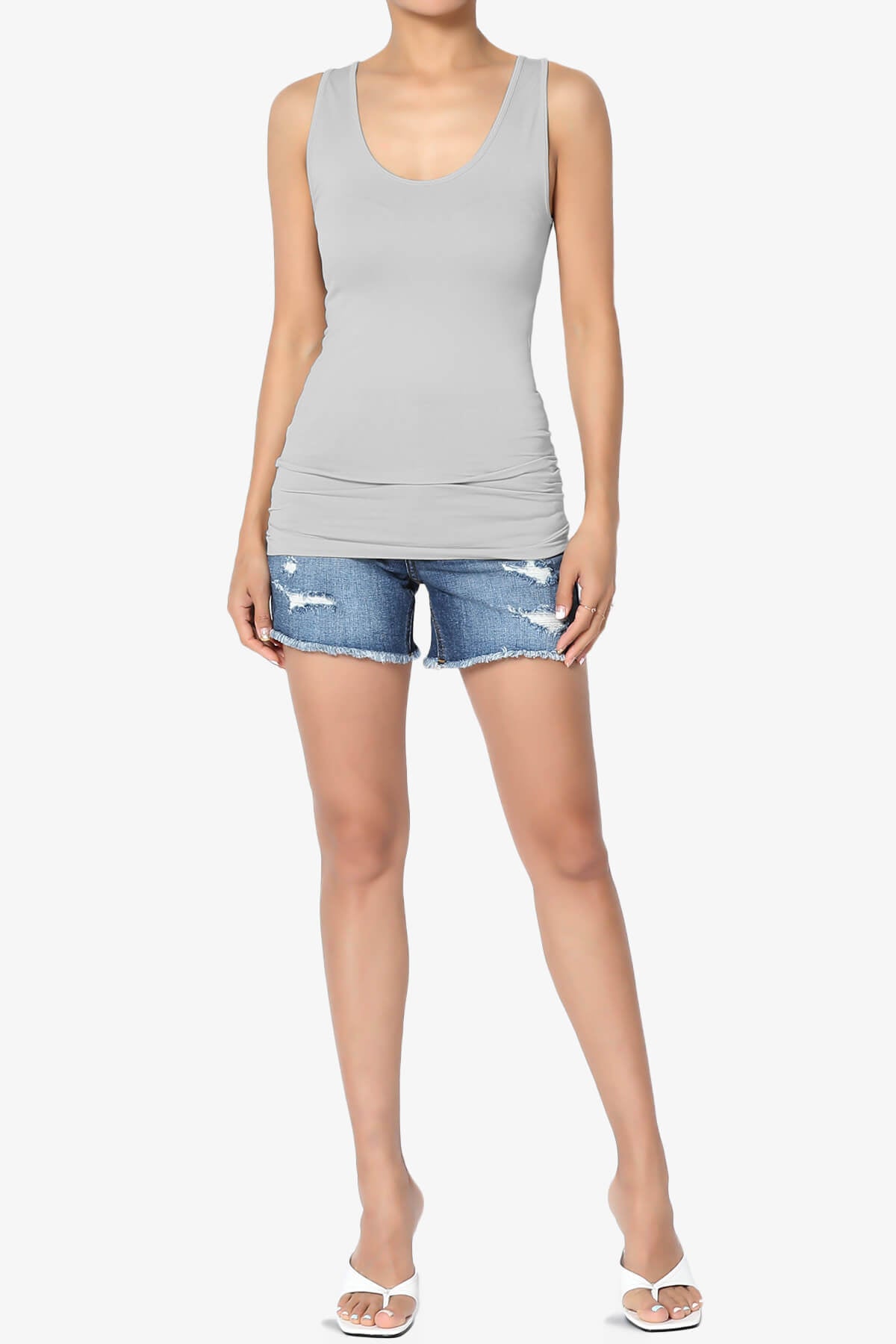 Nisha Scoop Neck Seamless Tank Top LIGHT GREY_6