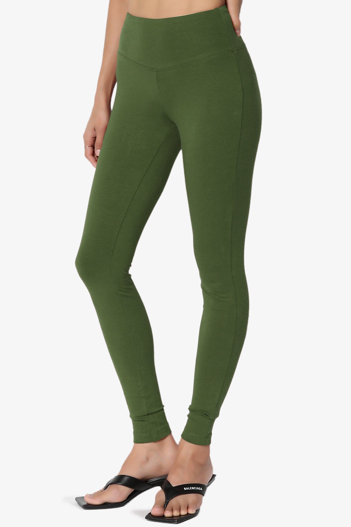 Ansley Cotton Wide Waistband Ankle Leggings PLUS