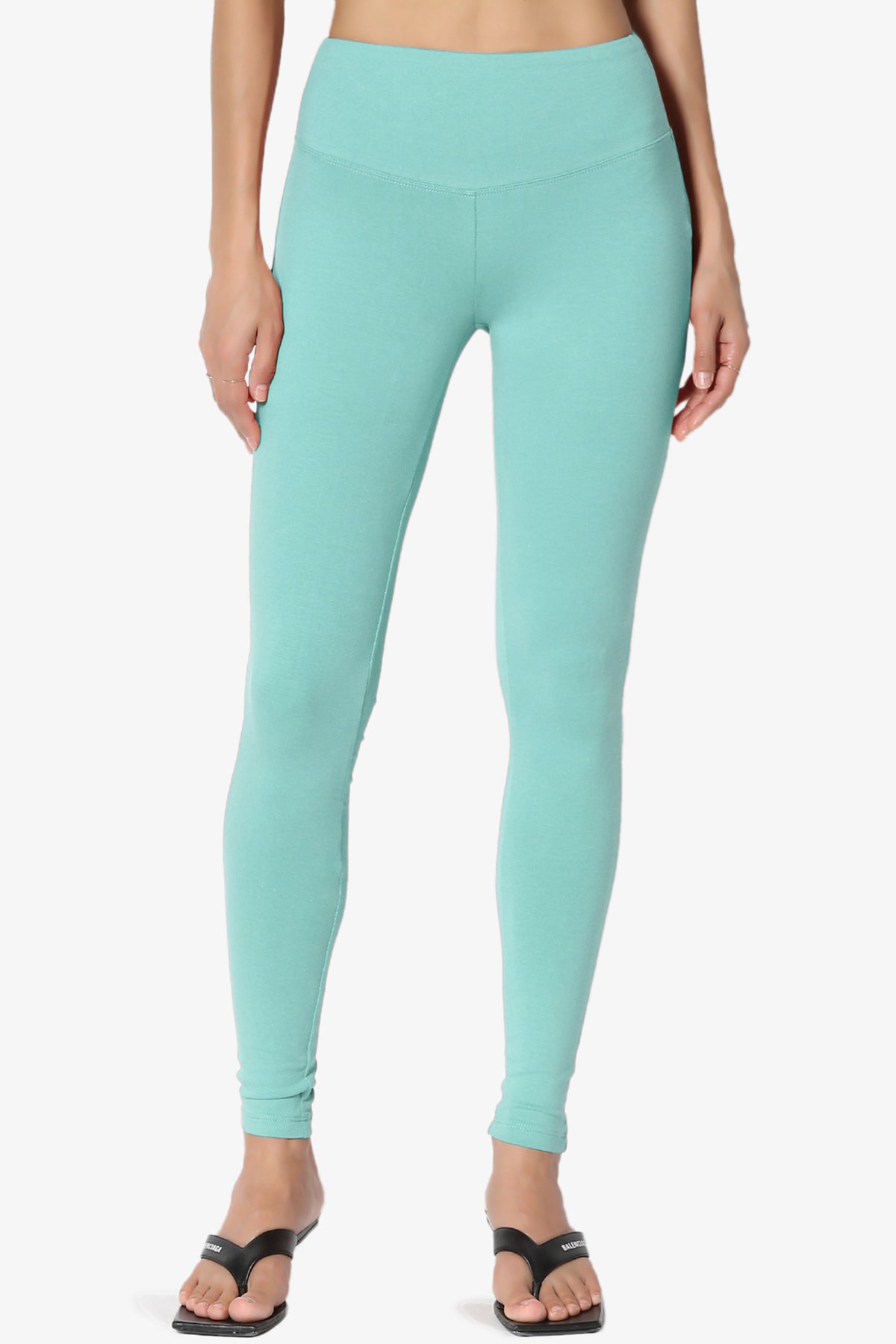 Ansley Cotton Wide Waistband Ankle Leggings PLUS