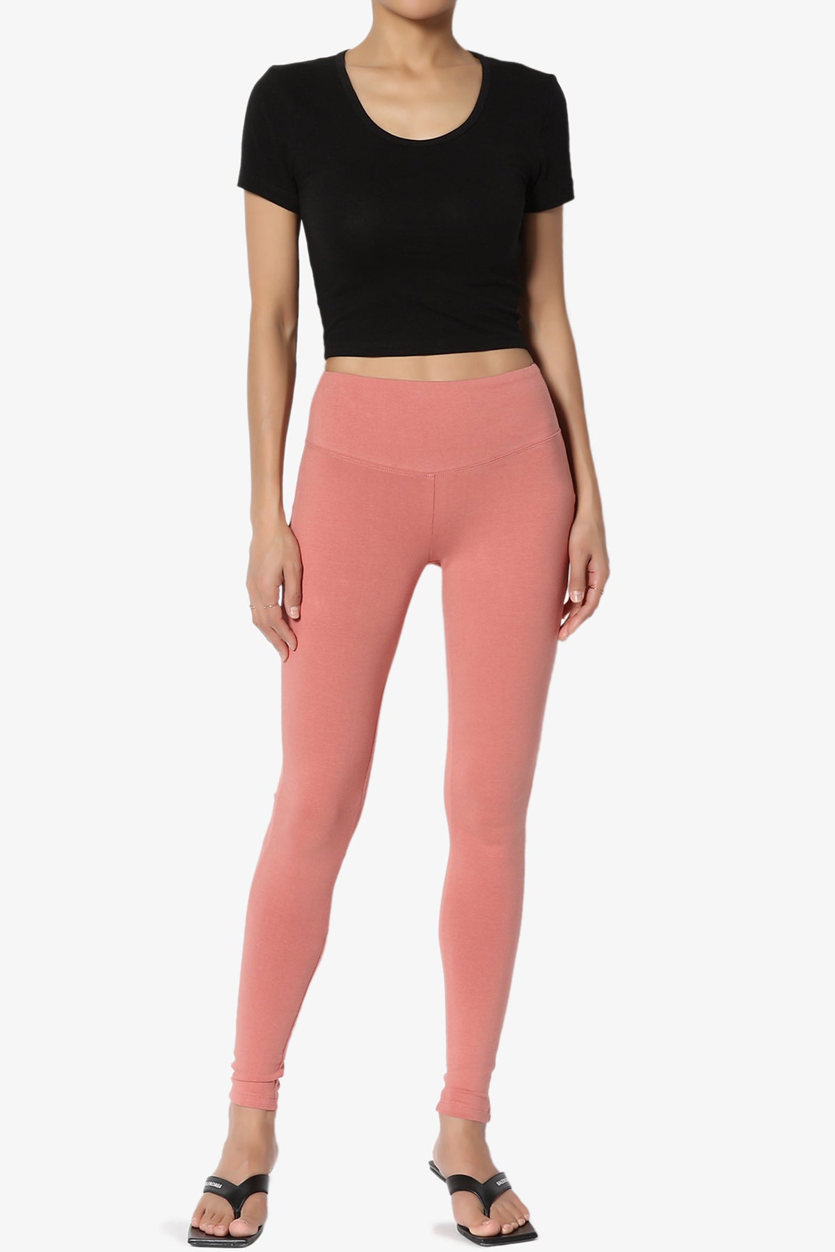 Ansley Cotton Wide Waistband Ankle Leggings