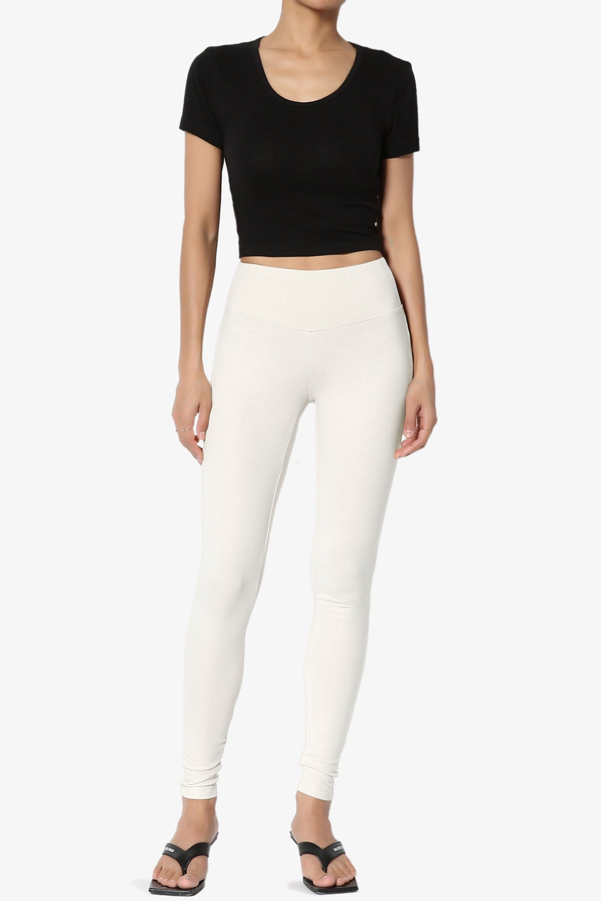 Ansley Cotton Wide Waistband Ankle Leggings