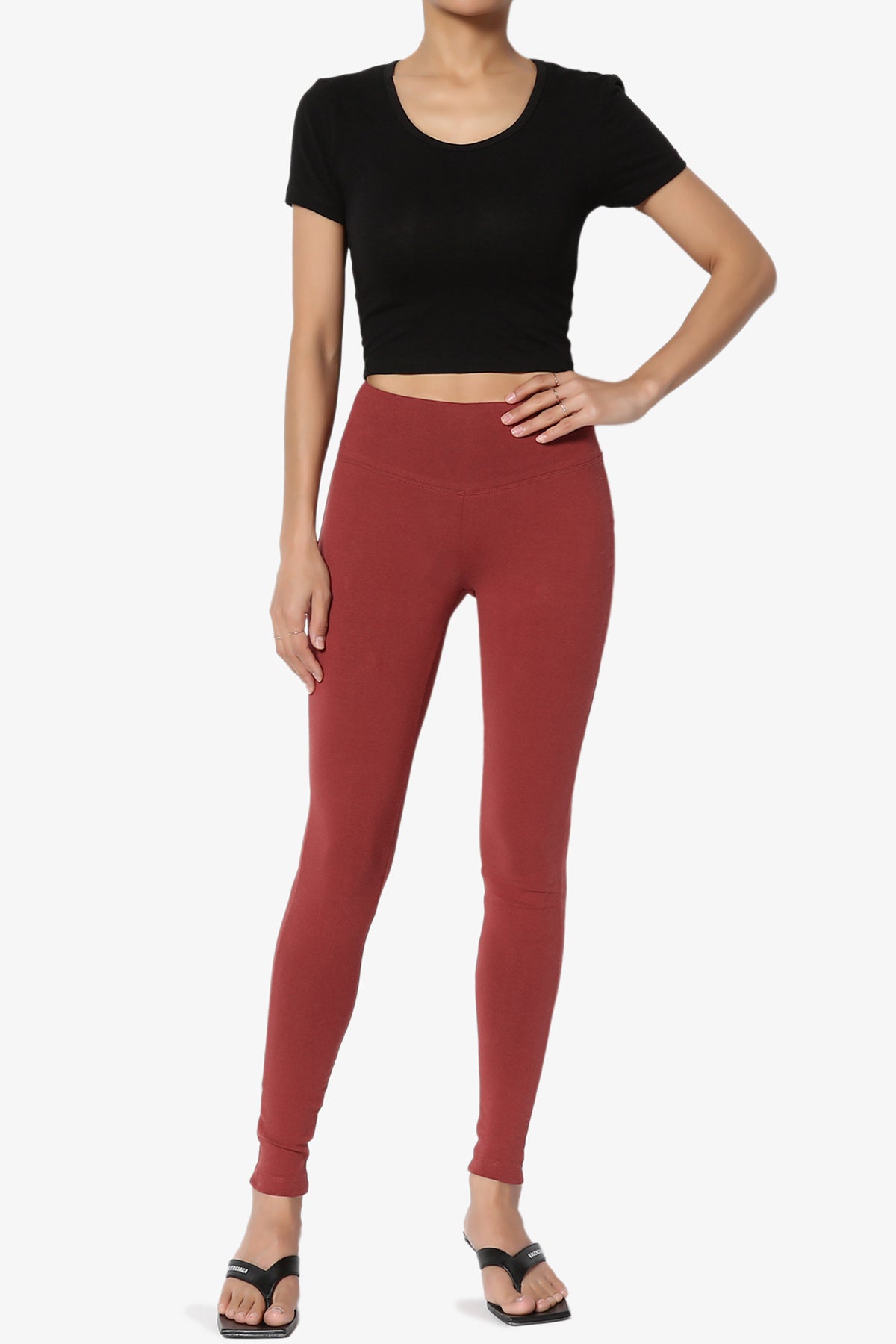 Ansley Cotton Wide Waistband Ankle Leggings