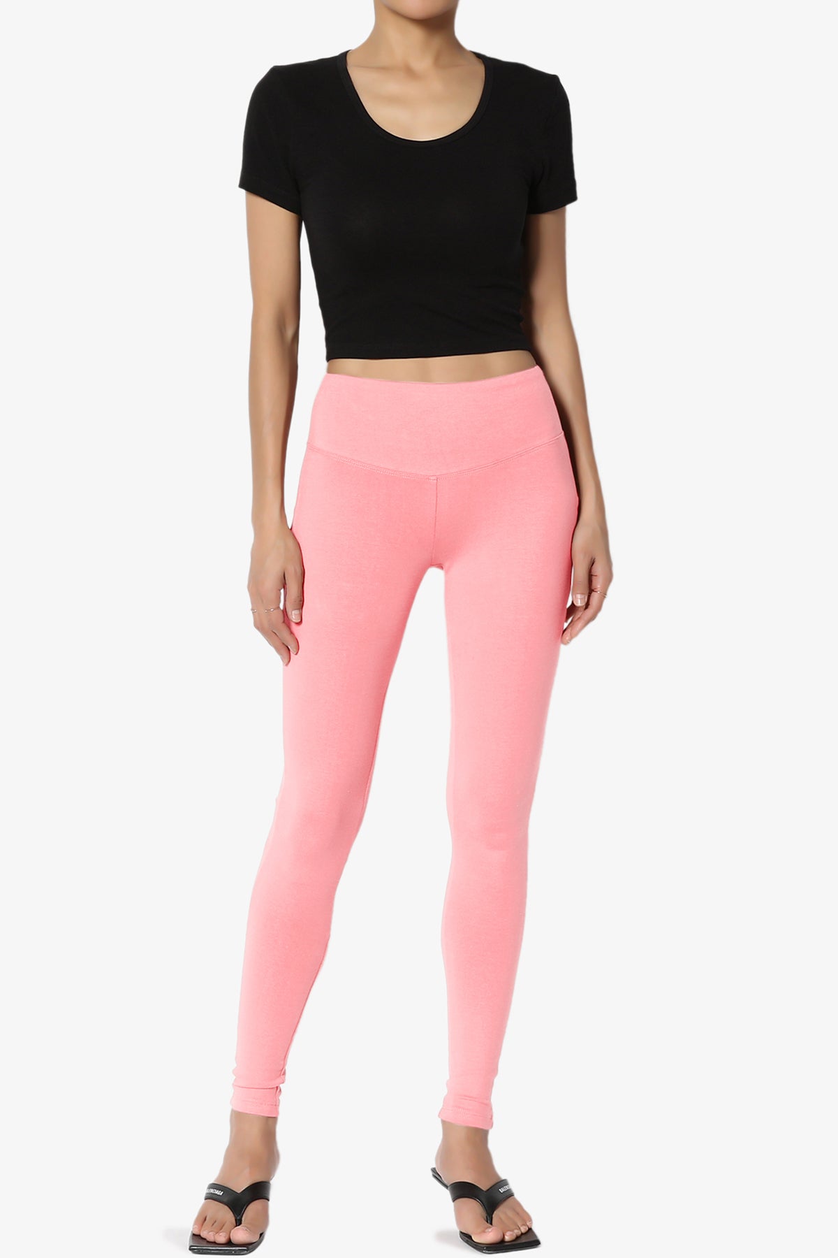 Ansley Cotton Wide Waistband Ankle Leggings PLUS