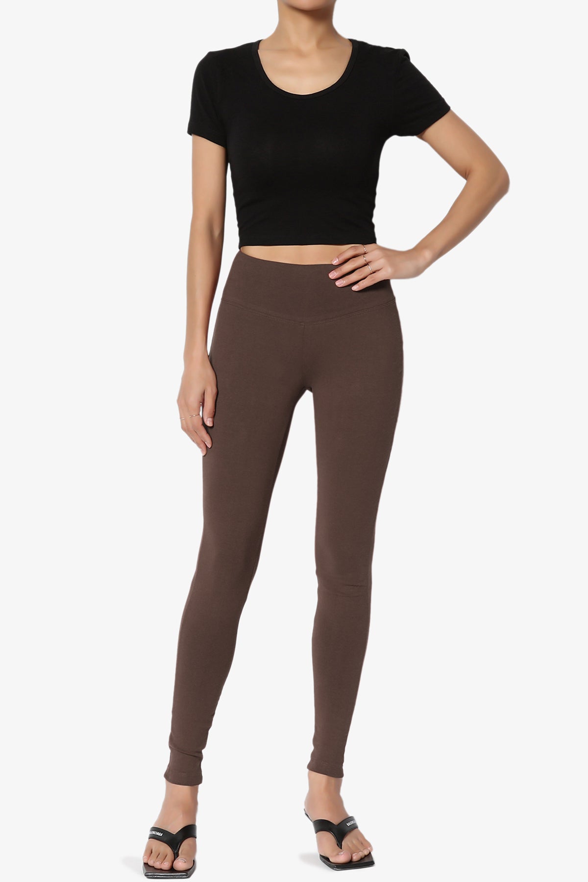 Ansley Cotton Wide Waistband Ankle Leggings PLUS