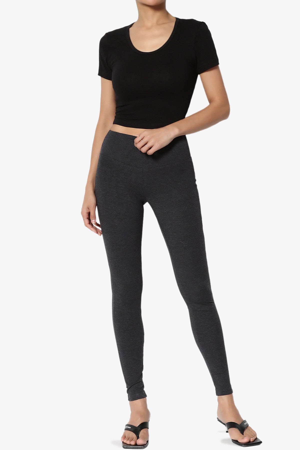 Ansley Cotton Wide Waistband Ankle Leggings